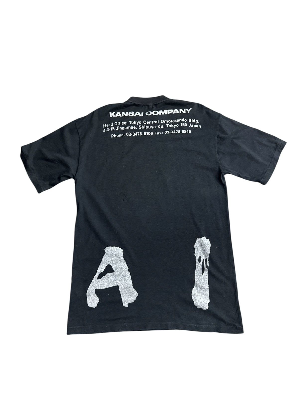 Kansai Yamamoto Vintage Kansai Yamamoto black t-shirt Big Logo Size US XL / EU 56 / 4 - 2 Thumbnail