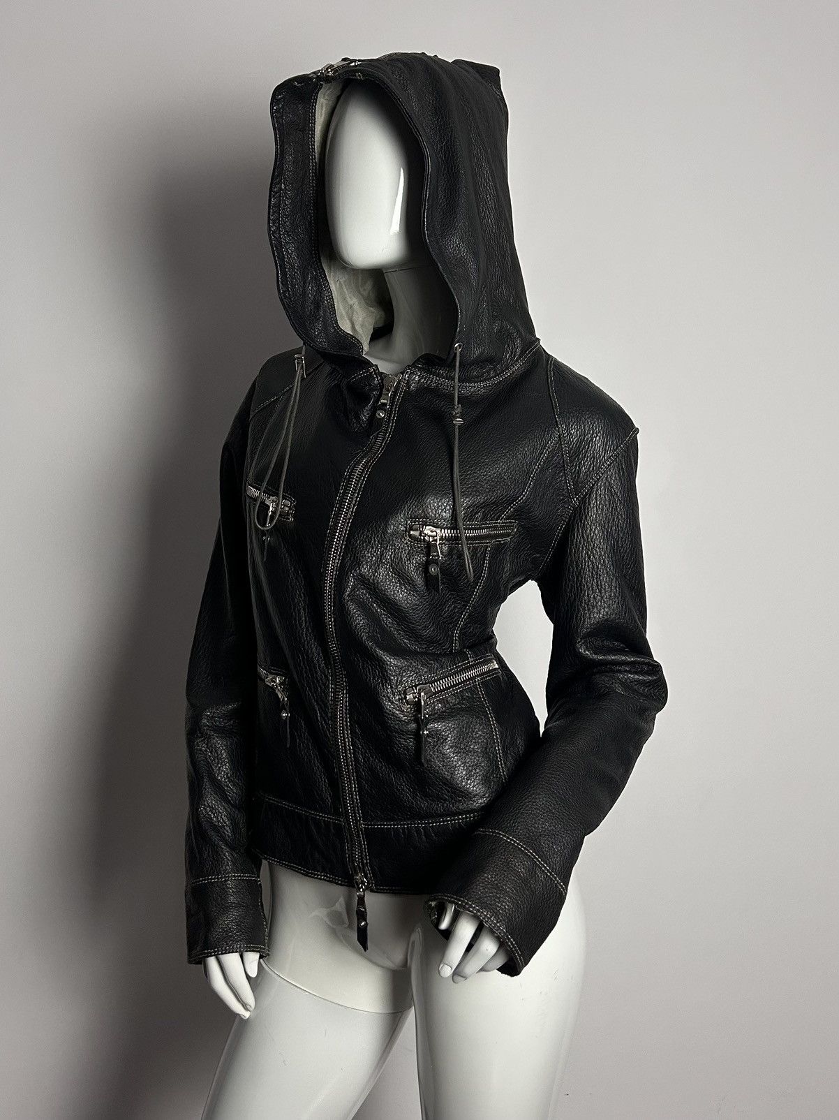 Other Vintage leather bomber jacket with hood Size M / US 6-8 / IT 42-44 - 5 Thumbnail