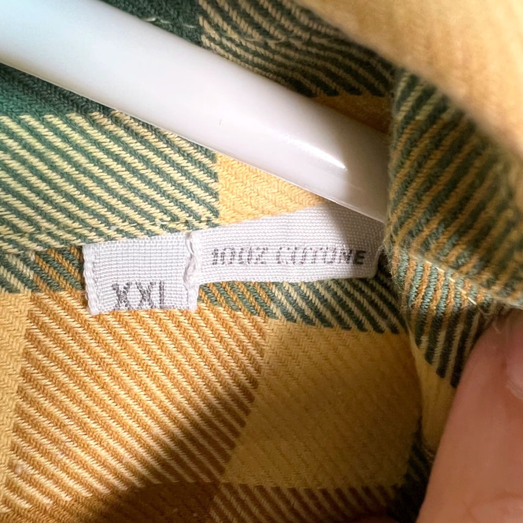 Bergdorf Goodman BERGDORF GOODMAN Mens Button-Up Shirt Plaid Cotton Flannel 2XL Yellow Green Long Sleeve Casual Shirt Mens Size US XXL / EU 58 / 5 - 4 Thumbnail