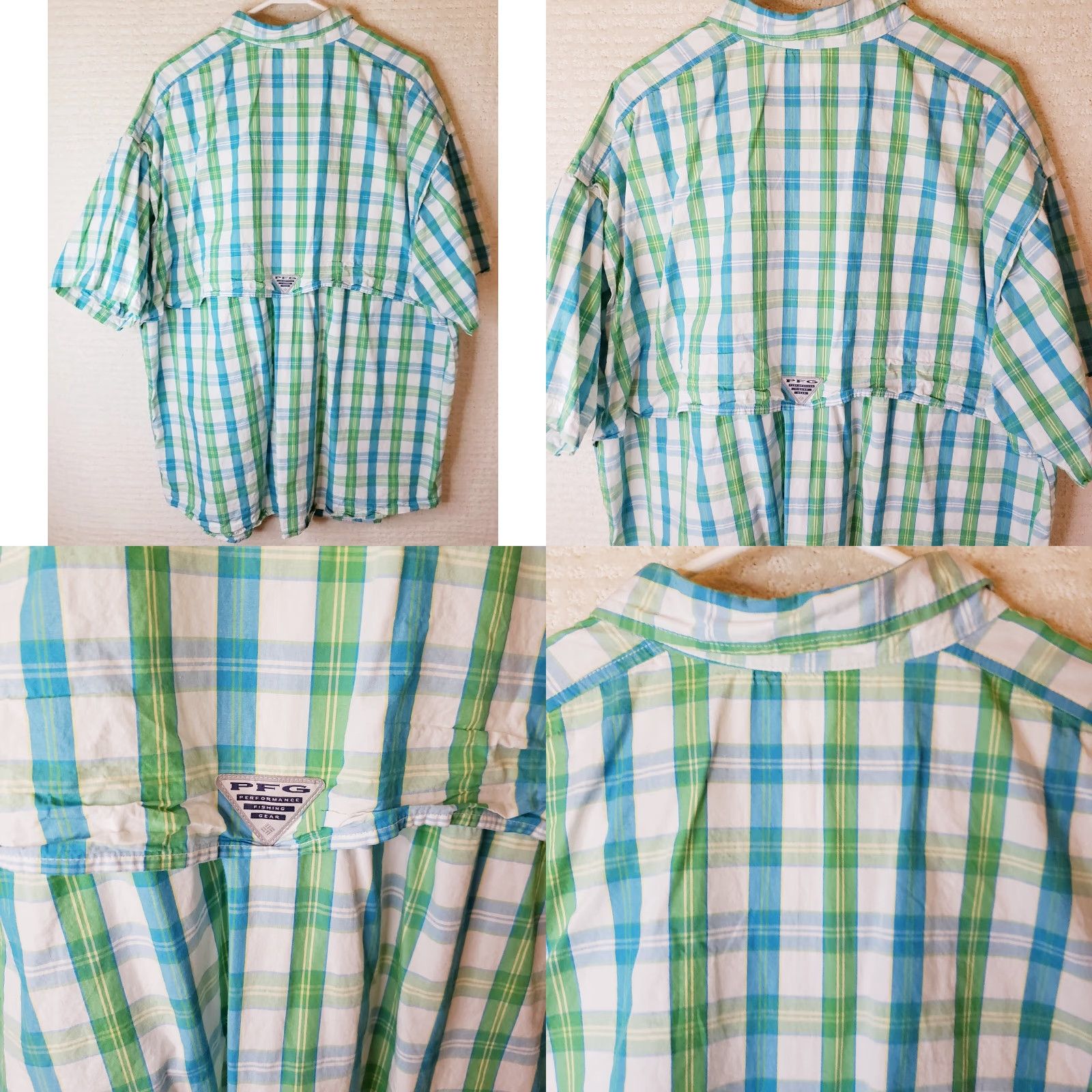 Vintage Columbia PFG Super Bonehead Fishing Shirt XXL Blue Green Plaid Short Sleeve Button-Up Size US XXL / EU 58 / 5 - 8 Thumbnail
