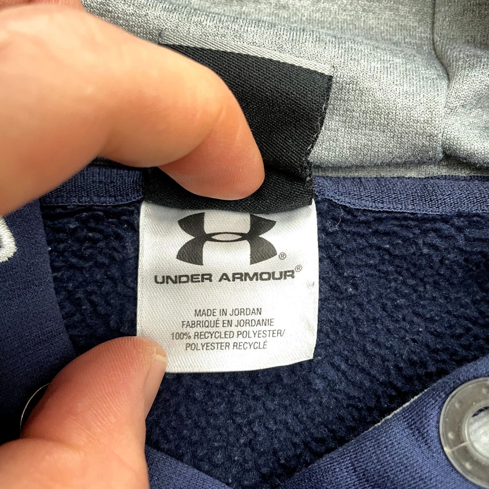 Under Armour Under Armour Hoodie Pullover Sweatshirt Mens Large Navy Blue Graphic Active Size US L / EU 52-54 / 3 - 7 Thumbnail