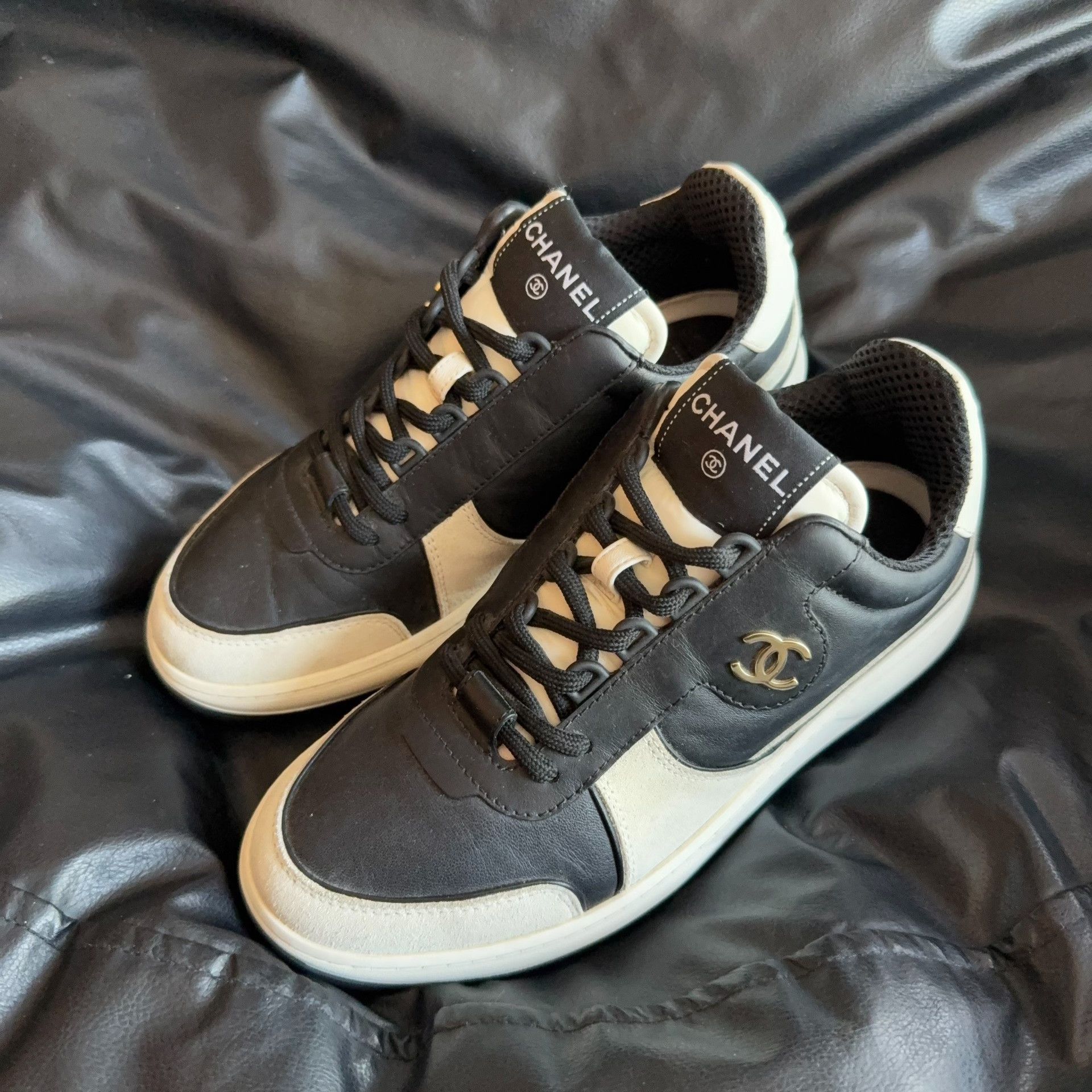 Chanel Chanel Patchwork Black Lowtop Sneakers 36.5 Women Size US 6 / IT 36 - 1 Thumbnail