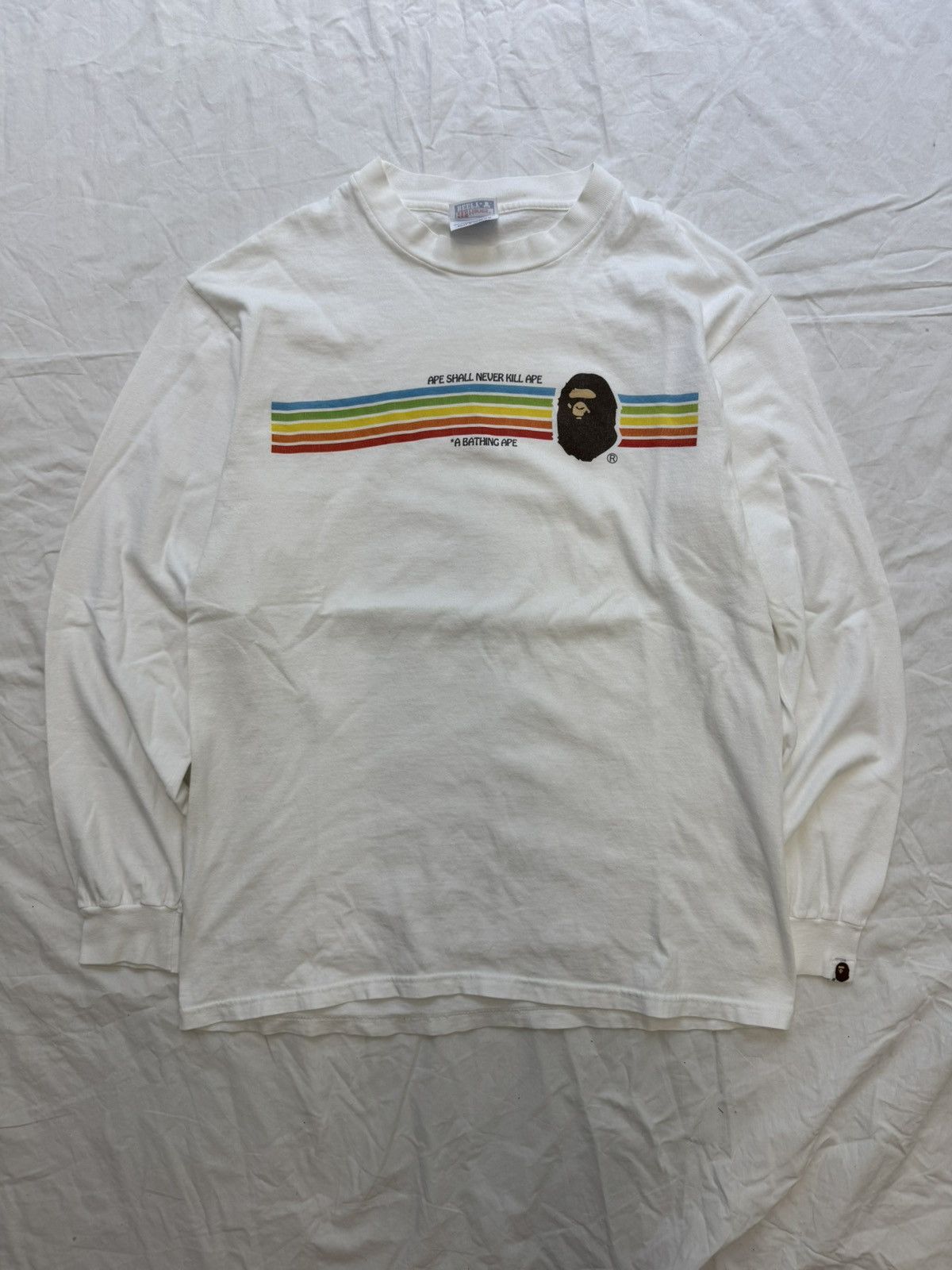 Bape Vintage 90s Bathing Ape Ape Shall Never Kill Ape Longsleeve Size US M / EU 48-50 / 2 - 2 Thumbnail