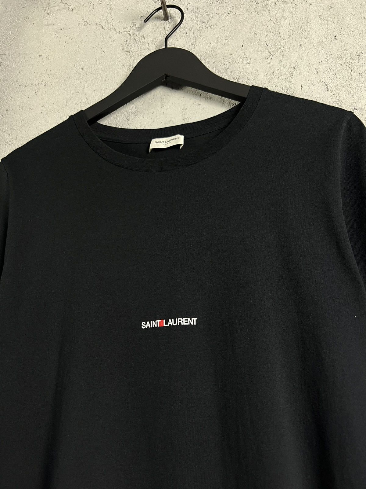 Saint Laurent Paris Saint Laurent black logo-print t-shirt L Size L / US 10 / IT 46 - 2 Thumbnail