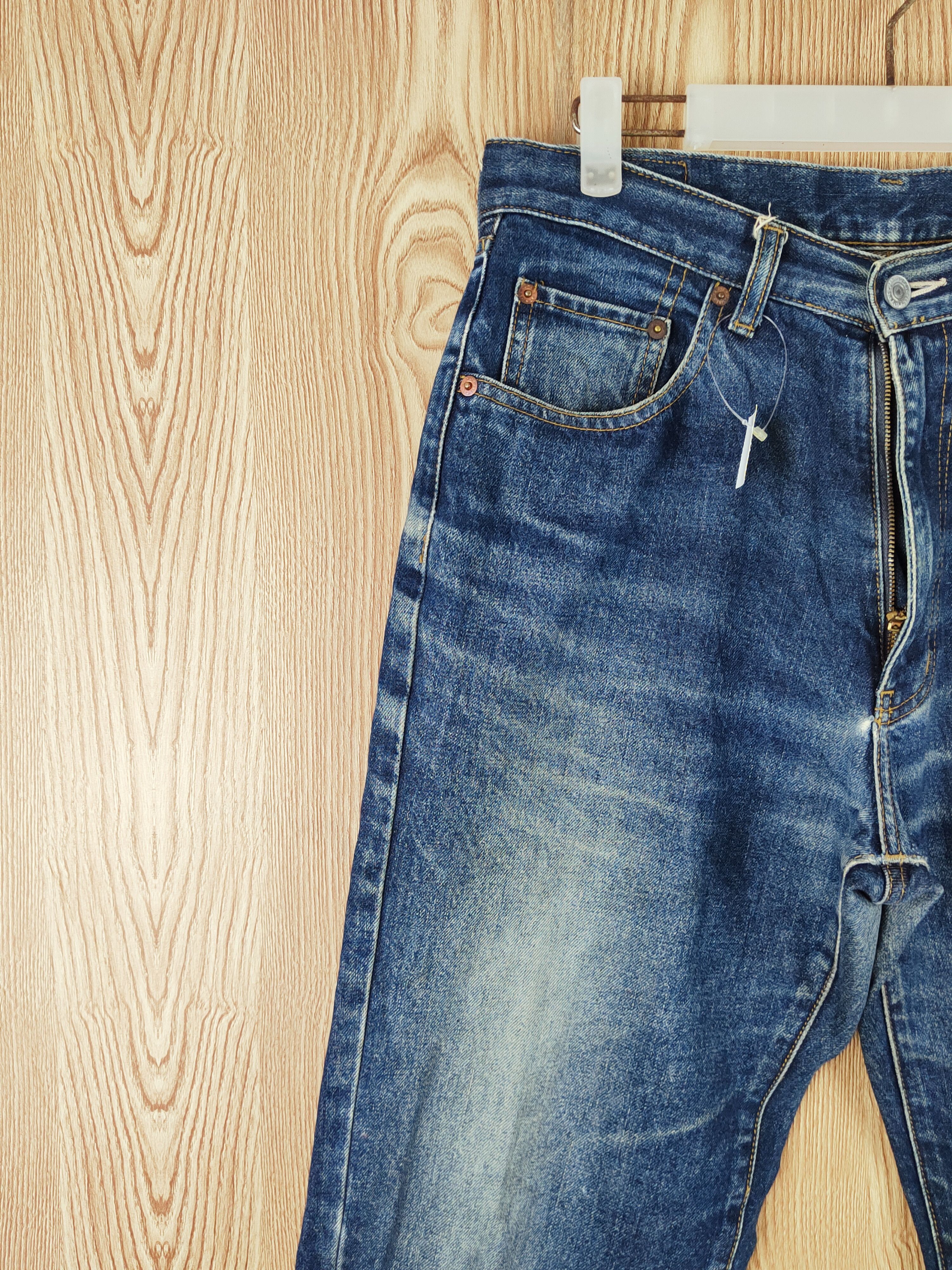 Japanese Brand Japan Jeans Dark Blue Distressed Ripped Jeans #S2706 Size US 31 - 3 Thumbnail