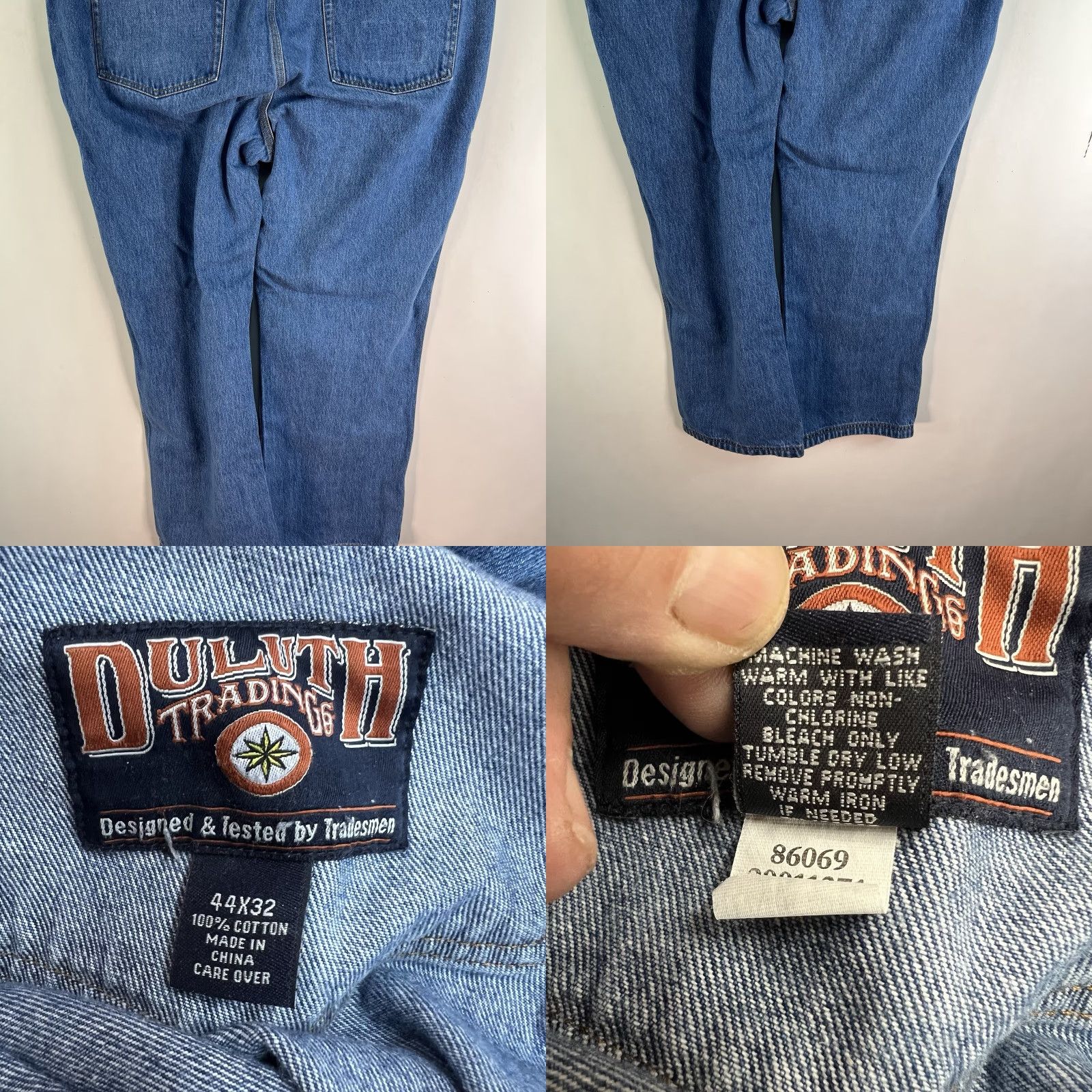 Denime DULUTH Street Denim Jeans Men’s 44x32 Denim Straight Mid 10in Blue USA Logo 5-Pocket Relaxed Fit Regular Size 44 Mens Size US 44 / EU 60 - 8 Thumbnail