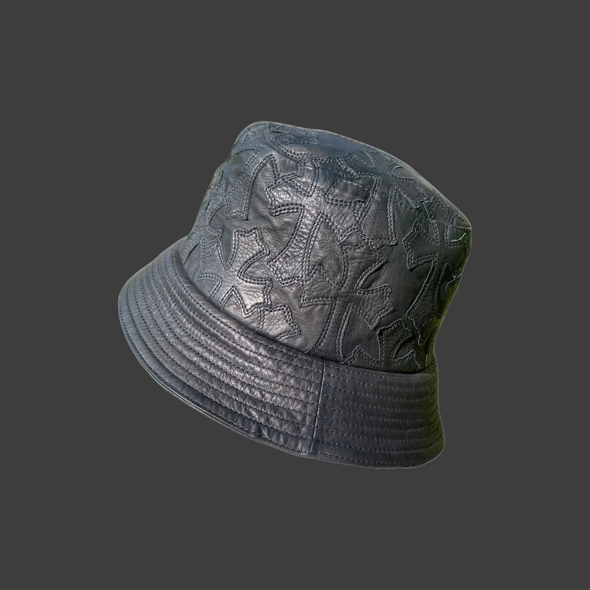 Chrome Hearts Chrome Hearts Leather Cemetery Patch Dagger Bucket Hat Small Size ONE SIZE - 7 Thumbnail
