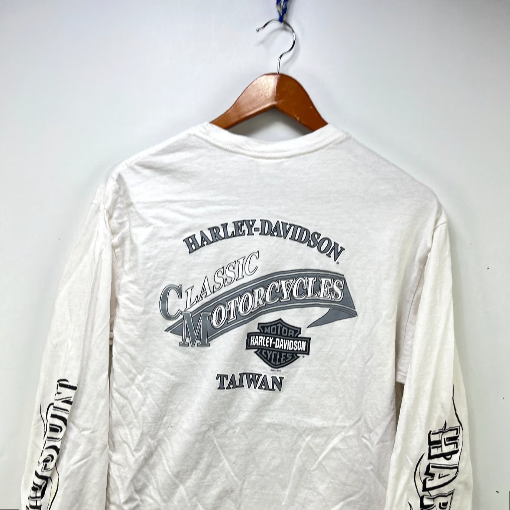 Harley Davidson VINTAGE Harley-Davidson Shirt L Mens White 90s Logo Pockets Crew Neck Cotton Short Sleeve Size US L / EU 52-54 / 3 - 2 Thumbnail