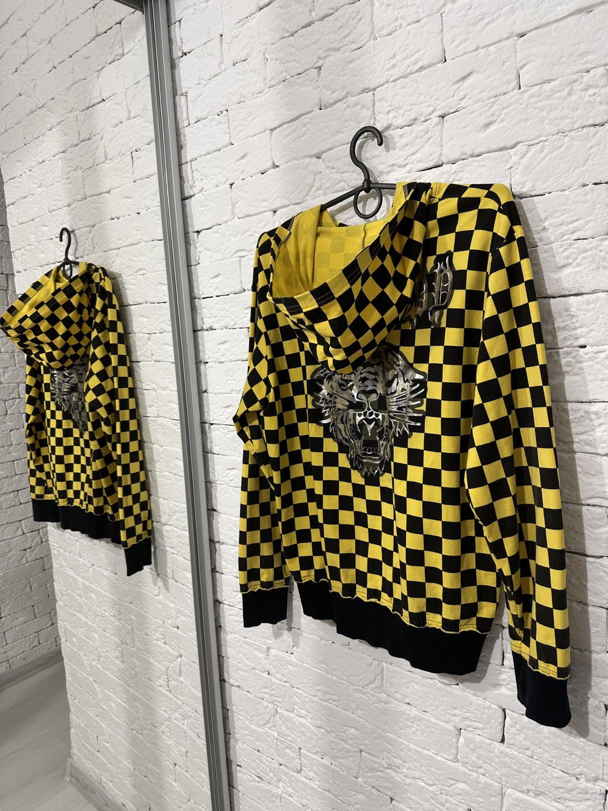 Ed Hardy Ed Hardy Tiger Checkered Hoodie SZ L fits like M USA Size US M / EU 48-50 / 2 - 11 Thumbnail