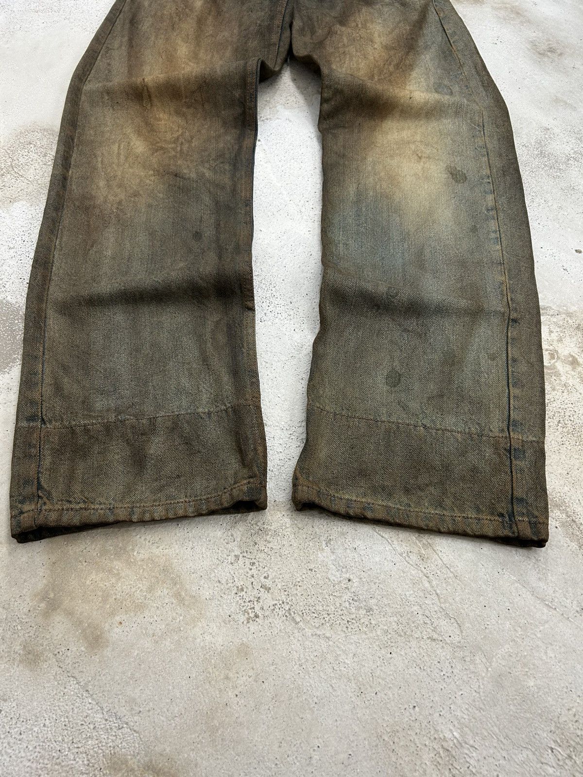 GOSTAR DE FUGA Vintage Normanbros Japan Double Waist Mud Washed Dirty Size US 31 - 3 Thumbnail
