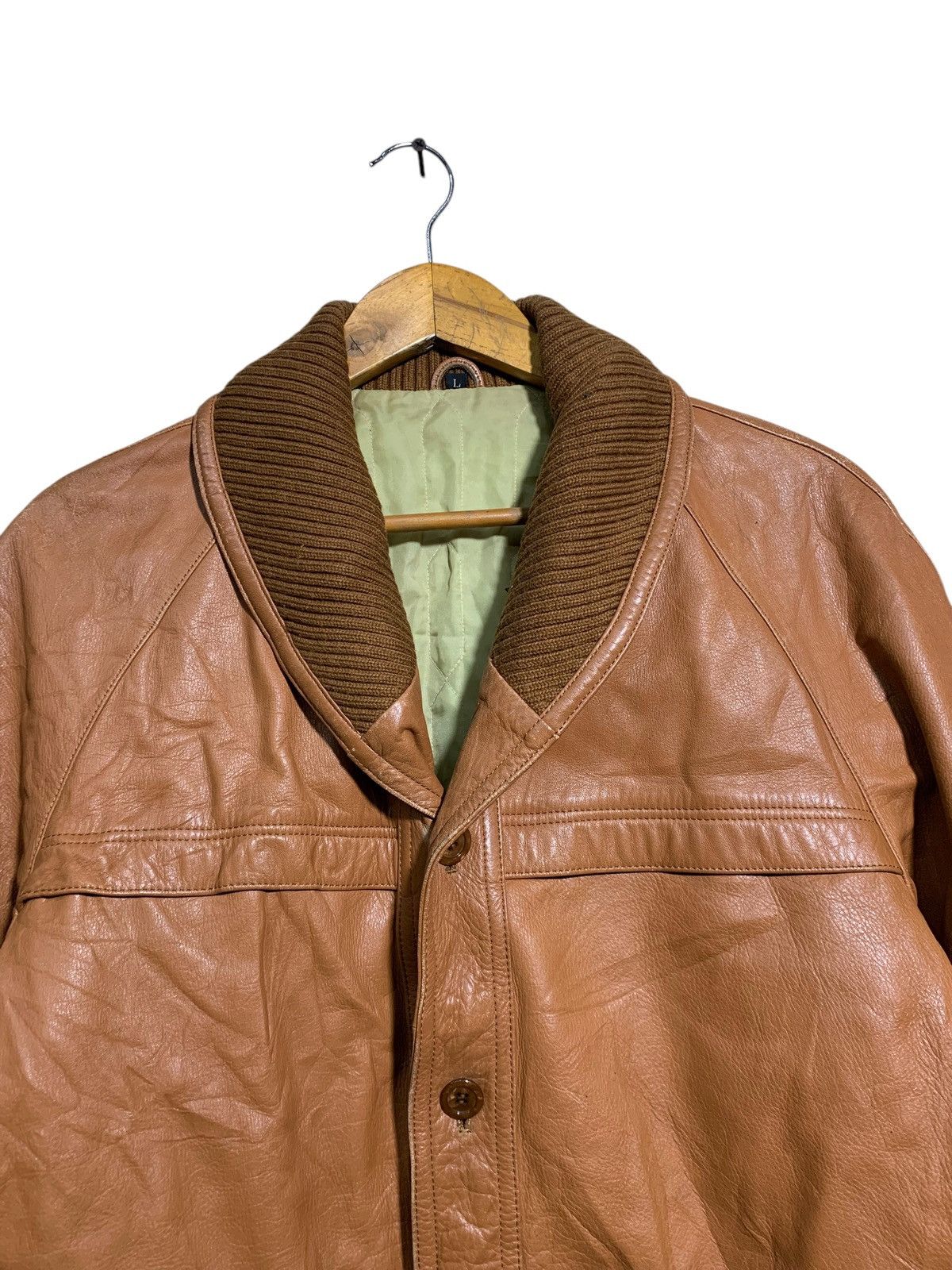 Genuine Leather 🔥GENUINE LEATHER SHAWL COLLAR JACKETS Size US L / EU 52-54 / 3 - 4 Thumbnail