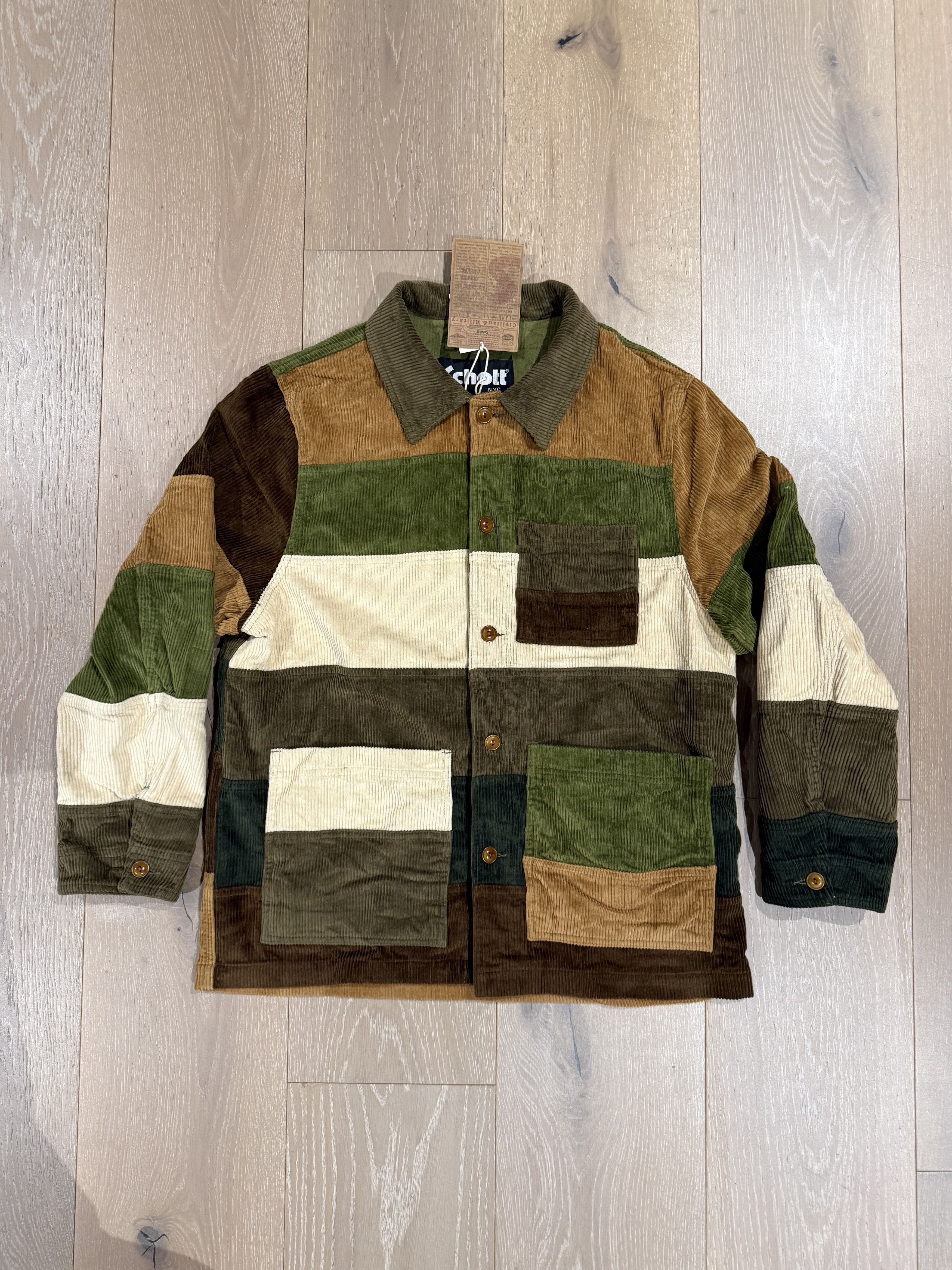 Schott 💚 Schott NYC Corduroy Patchwork Jacket Large NEW Size US L / EU 52-54 / 3 - 4 Thumbnail