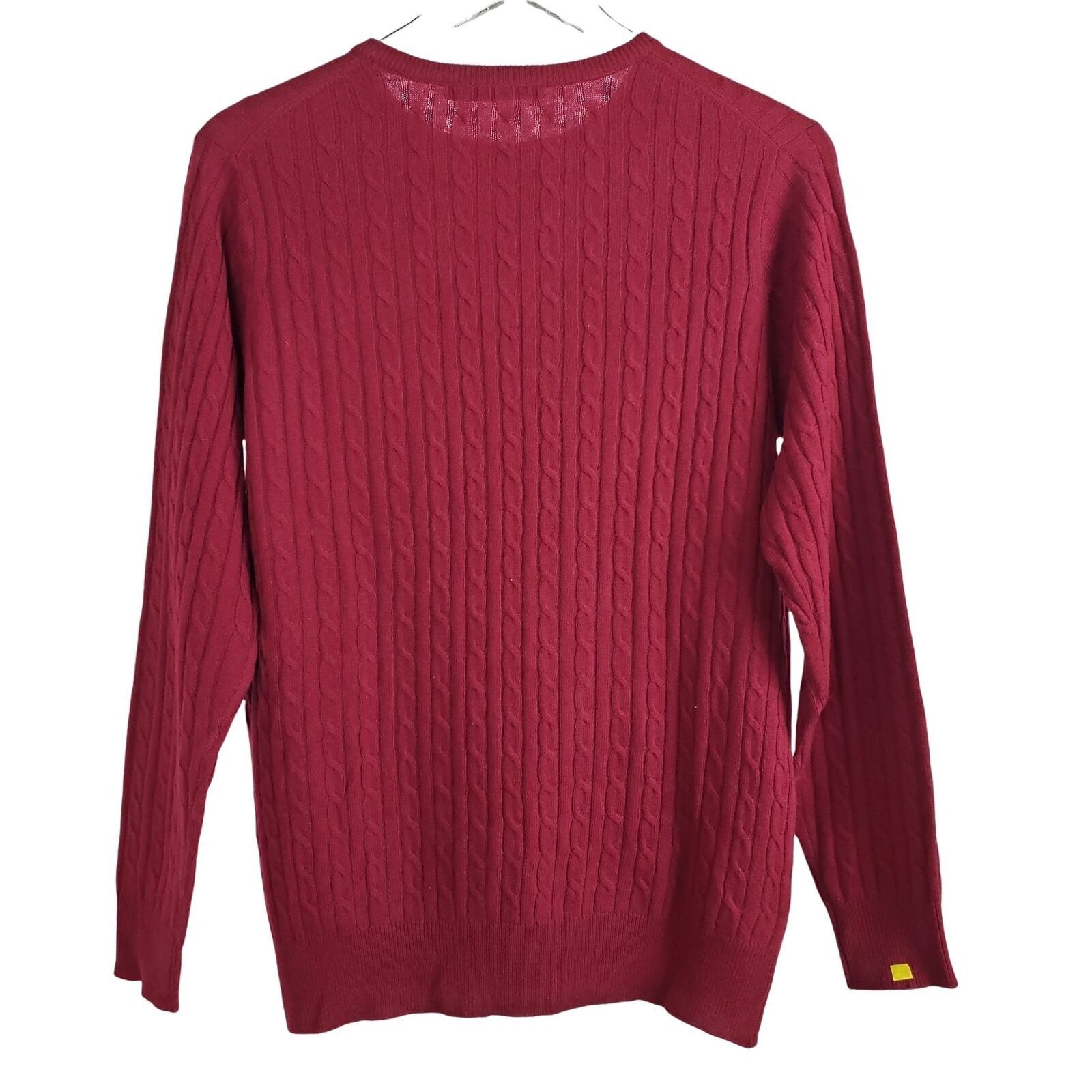 Designer Woolovers Cable Knit Sweater Womens Sz Small Red Merino Wool Size S / US 4 / IT 40 - 10 Thumbnail