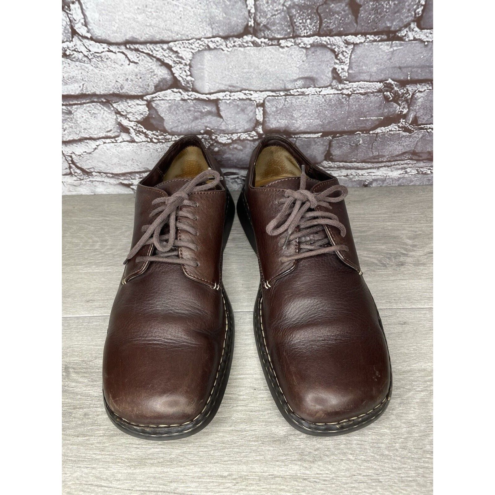 Born Born Handcrafted Brown Leather Oxfords Lace Up Casual Shoes Size US 12 / EU 45 - 2 Thumbnail