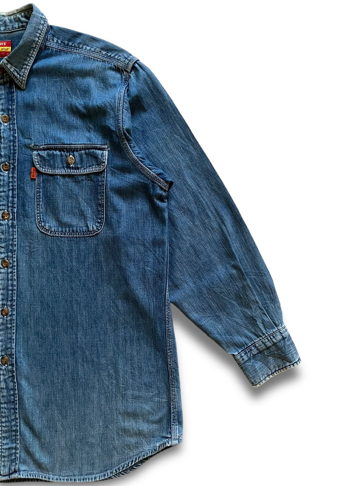 Levi's × Levi's Vintage Clothing SALES🔥Vintage Levis Workwear Orange Tab Denim Button Ups Size US L / EU 52-54 / 3 - 7 Thumbnail
