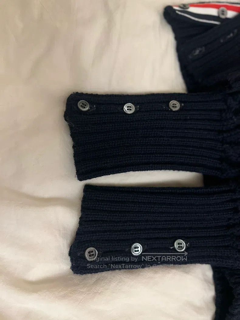 Thom Browne Thom Browne Men's navy blue collared knit cardigan with co Size US XS / EU 42 / 0 - 7 Thumbnail