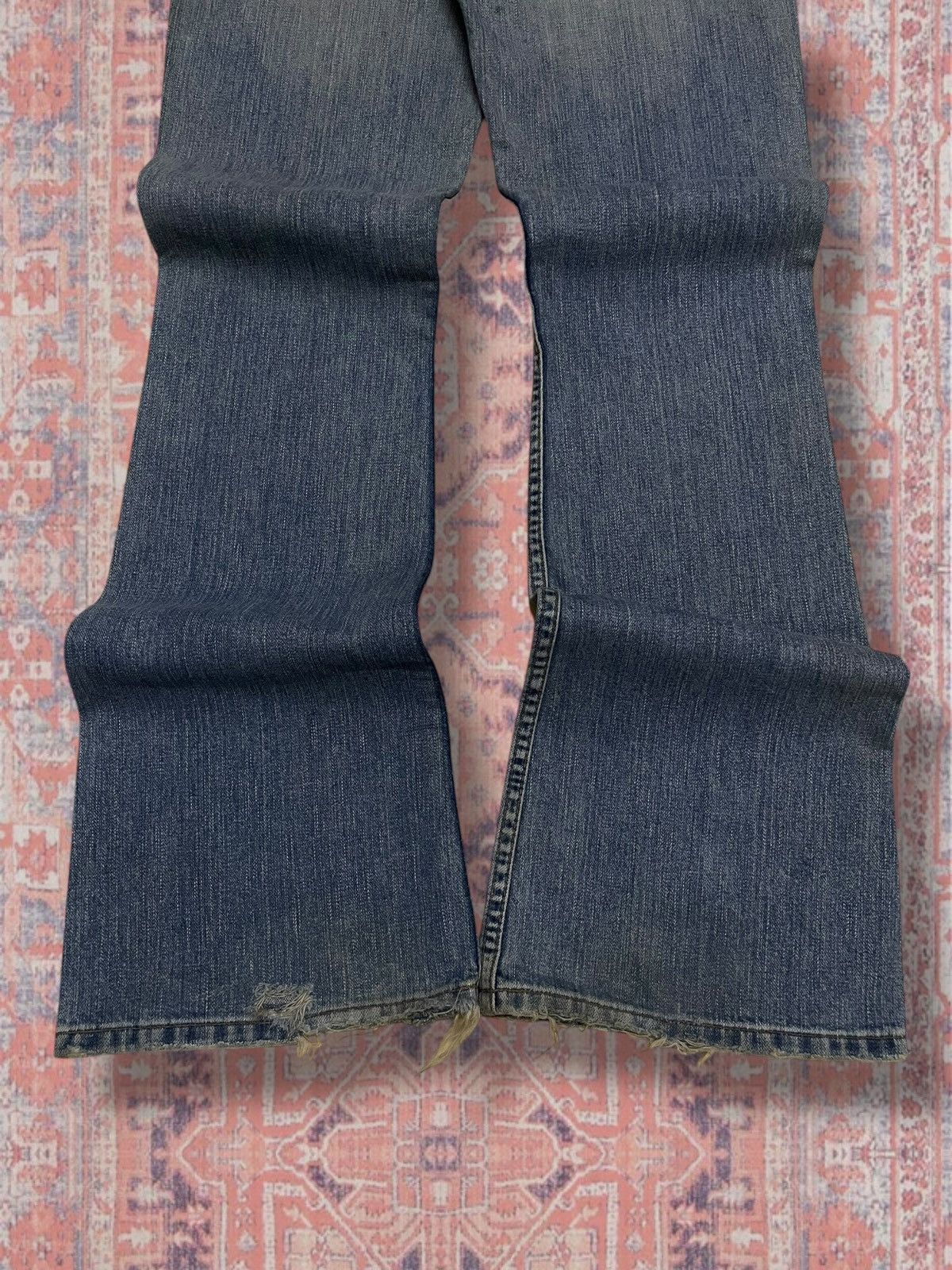 Japanese Brand Vintage 90s Japan Designer Bike Denim Distressed Flared Icon Size US 29 - 9 Thumbnail
