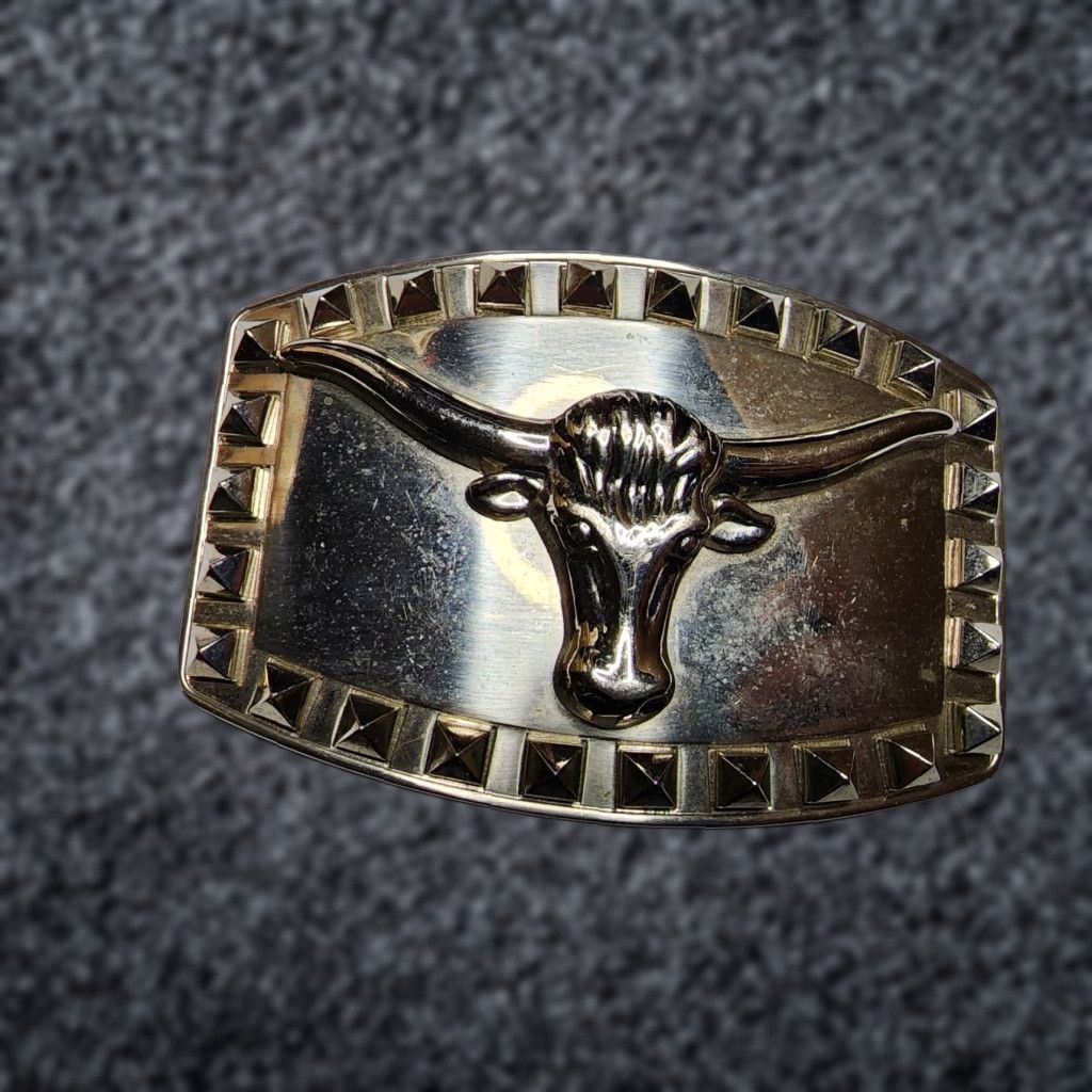 Vintage Vintage Retro Long Horn Cow Bull Western Spikes Belt Buckle Men Leather Metal 1.5in Silver Buckle Western Buckle Bull Animal Theme Mens Size ONE SIZE - 1 Thumbnail