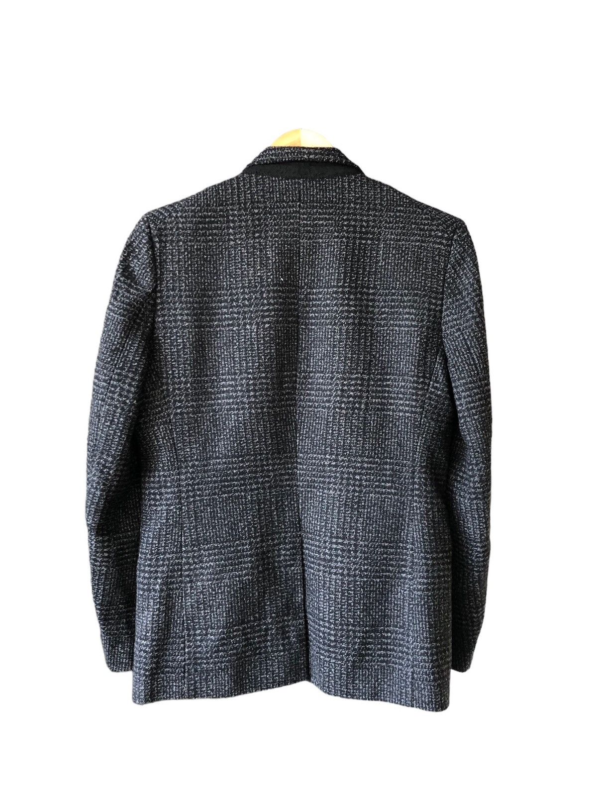 Japanese Brand Vtg Uniqlo Tweed Gingham Dark Grey Single Breasted Blazer Size US L / EU 52-54 / 3 - 2 Thumbnail