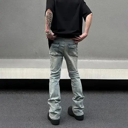 Jean Skinny Jeans Plain Vintage Flared Trousers Y2k Pockets y2k Size US 32 / EU 48 - 4 Thumbnail