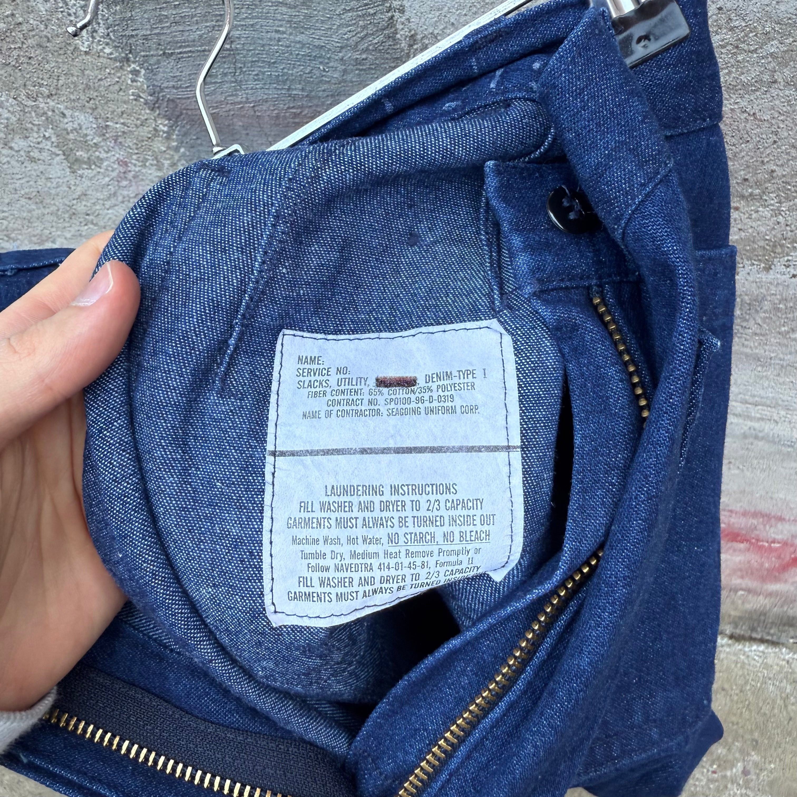 Other 90's US Military Women's Denim Dungaree Pants Size 36" / US 14 / IT 50 - 3 Thumbnail