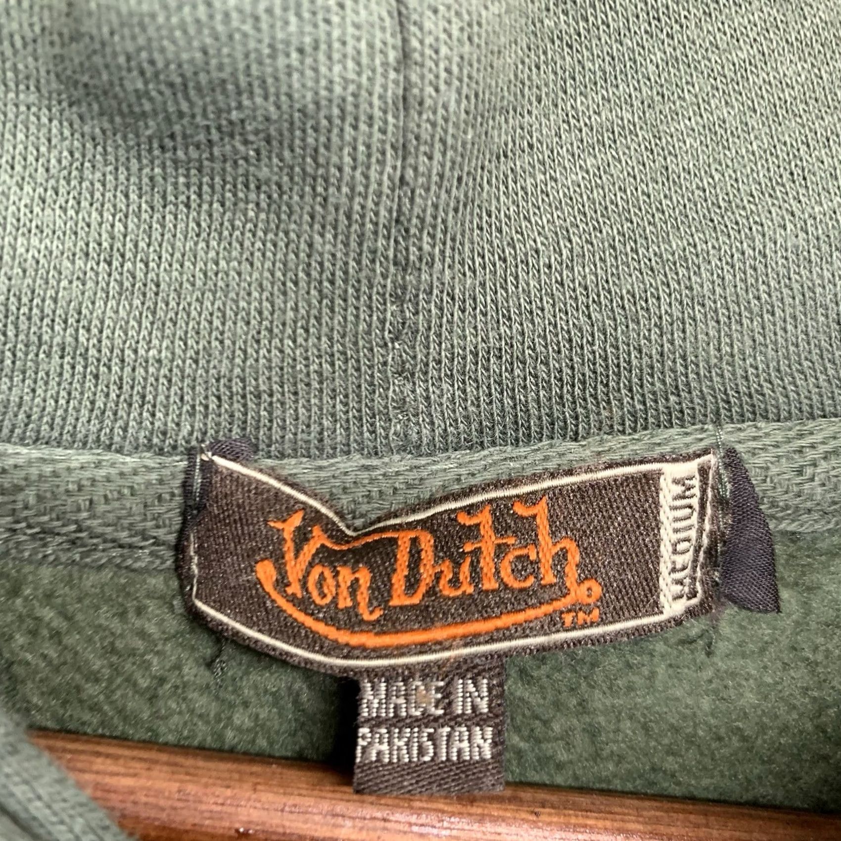 Von Dutch VON DUTCH Hoodies Pullover Green Graphic Print Oversized Long Sleeve Logo Pocket Eyeball Winged 90s Designer Retro Size US M / EU 48-50 / 2 - 7 Thumbnail