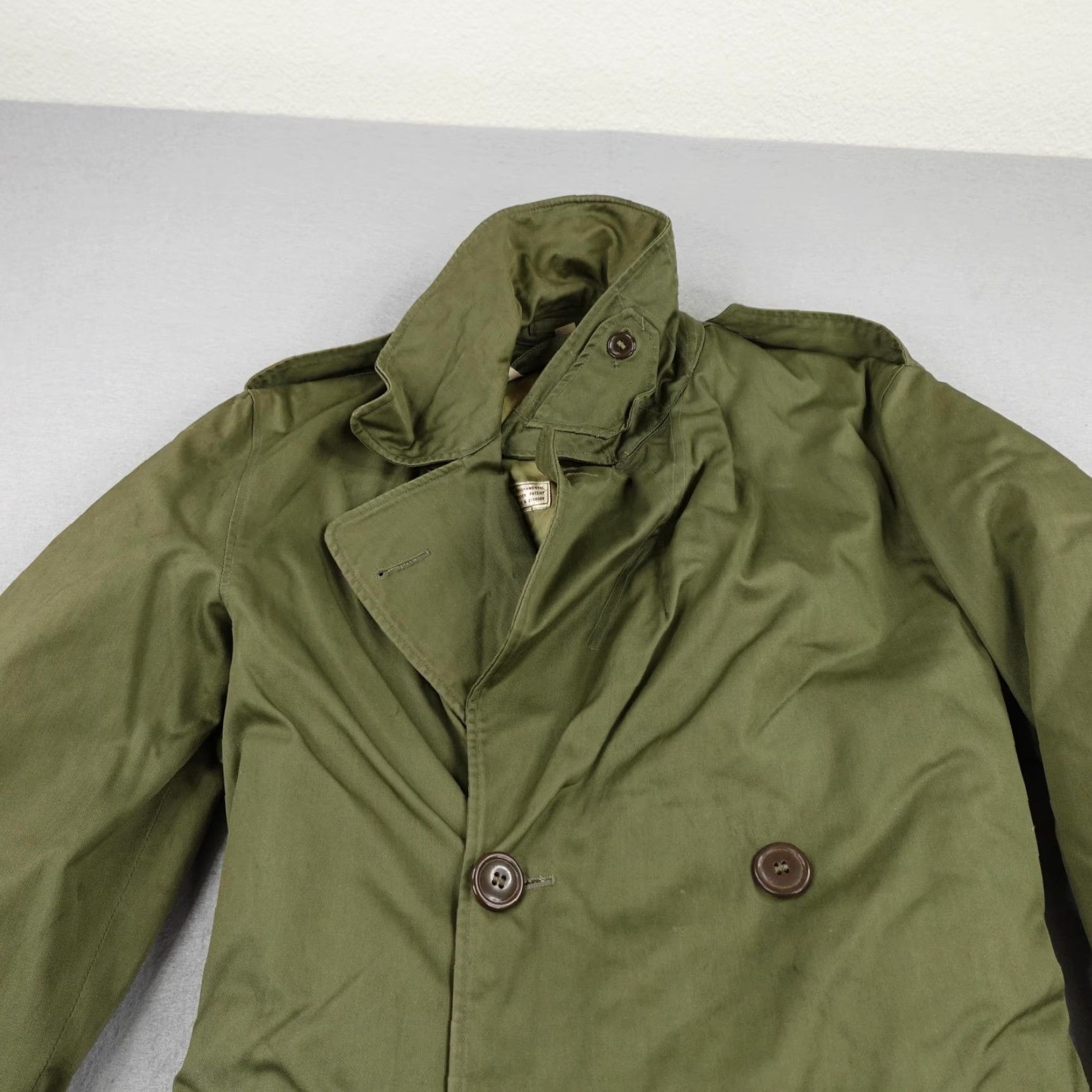 Vintage VINTAGE US Army Overcoat Small Long OG 107 Wool Liner Trench Coat Korean War 50s Size US S / EU 44-46 / 1 - 2 Thumbnail