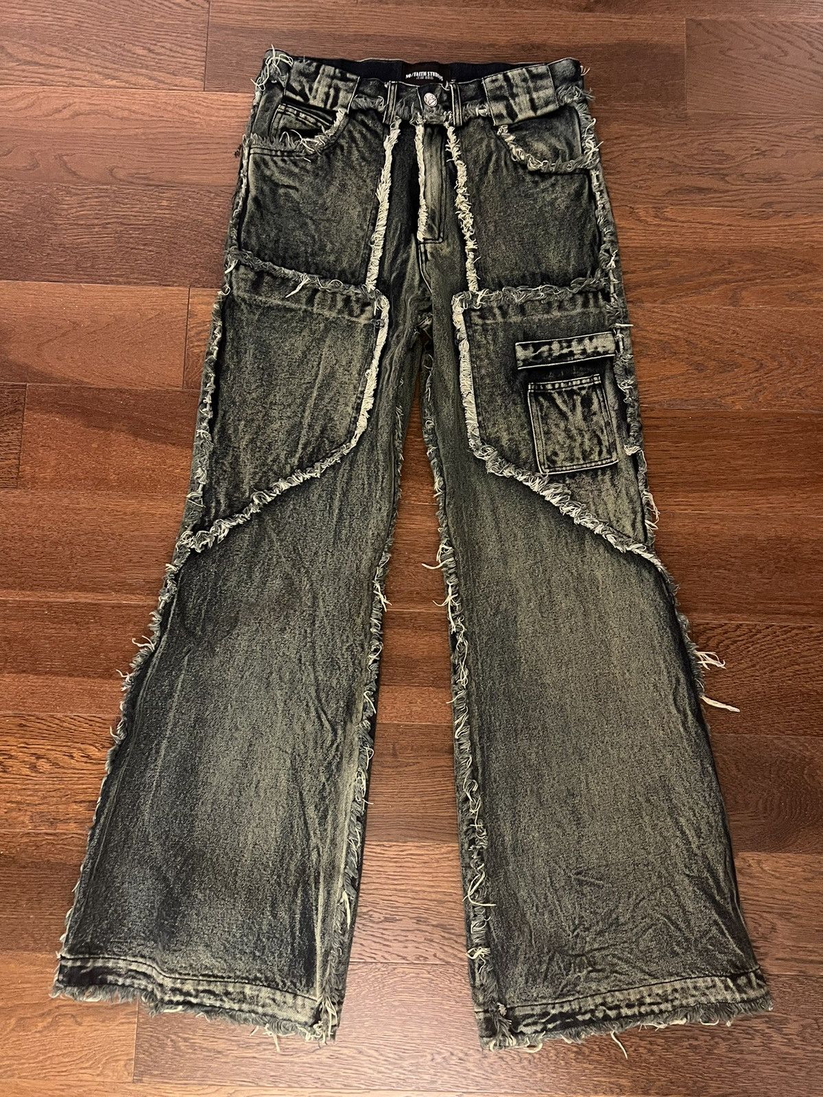 No Faith Studios Flared Denim | Grailed