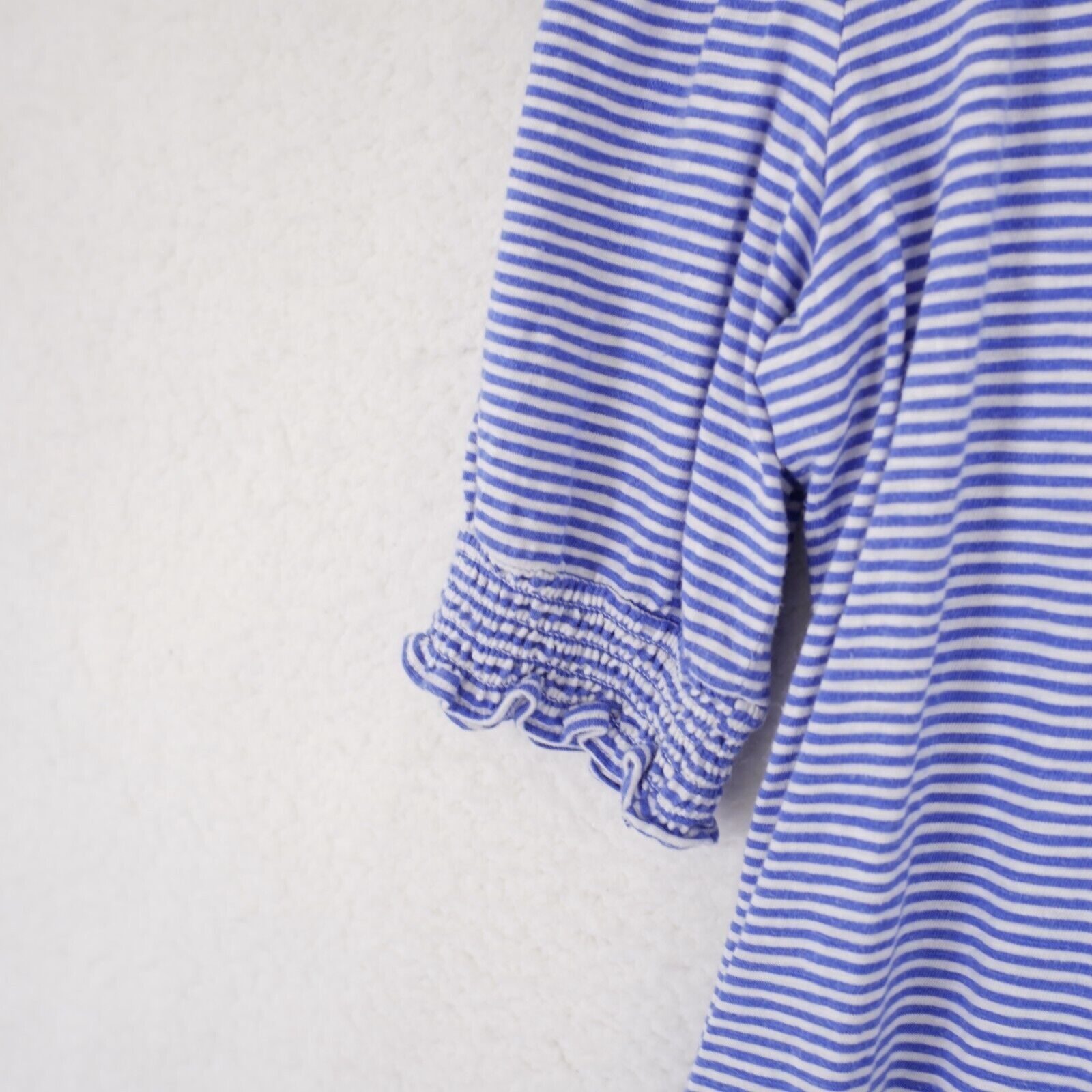 Talbots Talbots Petite Medium Blue Striped Blouse Top Short Sleeve F Size M / US 6-8 / IT 42-44 - 2 Thumbnail