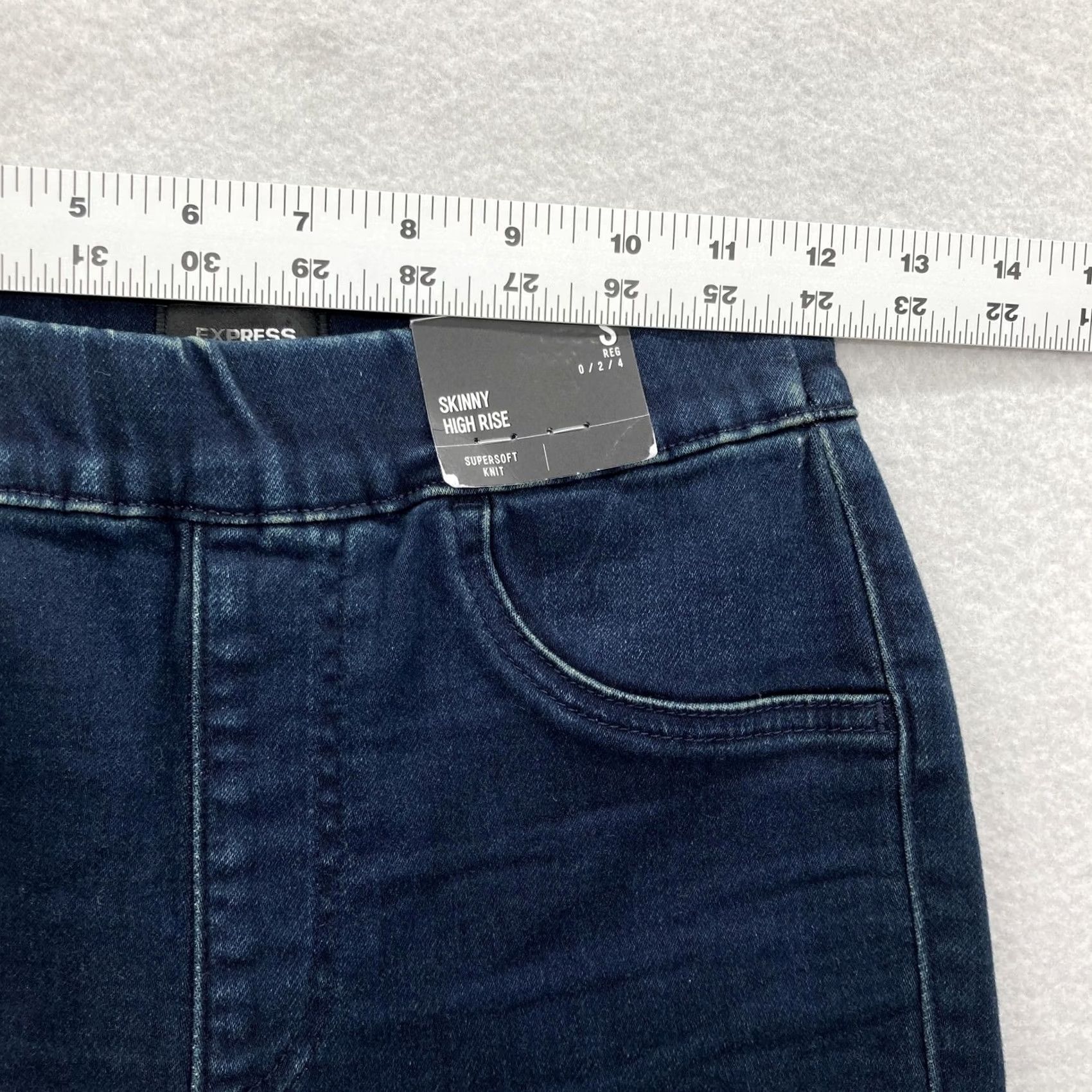 Express Express Jeans Womens Small Blue High Rise Skinny PulLOn Jeggings Supersoft Knit Size 28" / US 6 / IT 42 - 7 Thumbnail