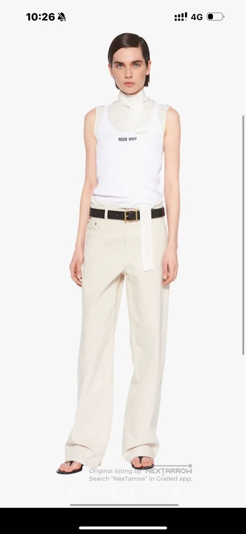Miu Miu Miu Miu 24 White high-waisted jeans Size 24" / US 00 / IT 34 - 7 Thumbnail