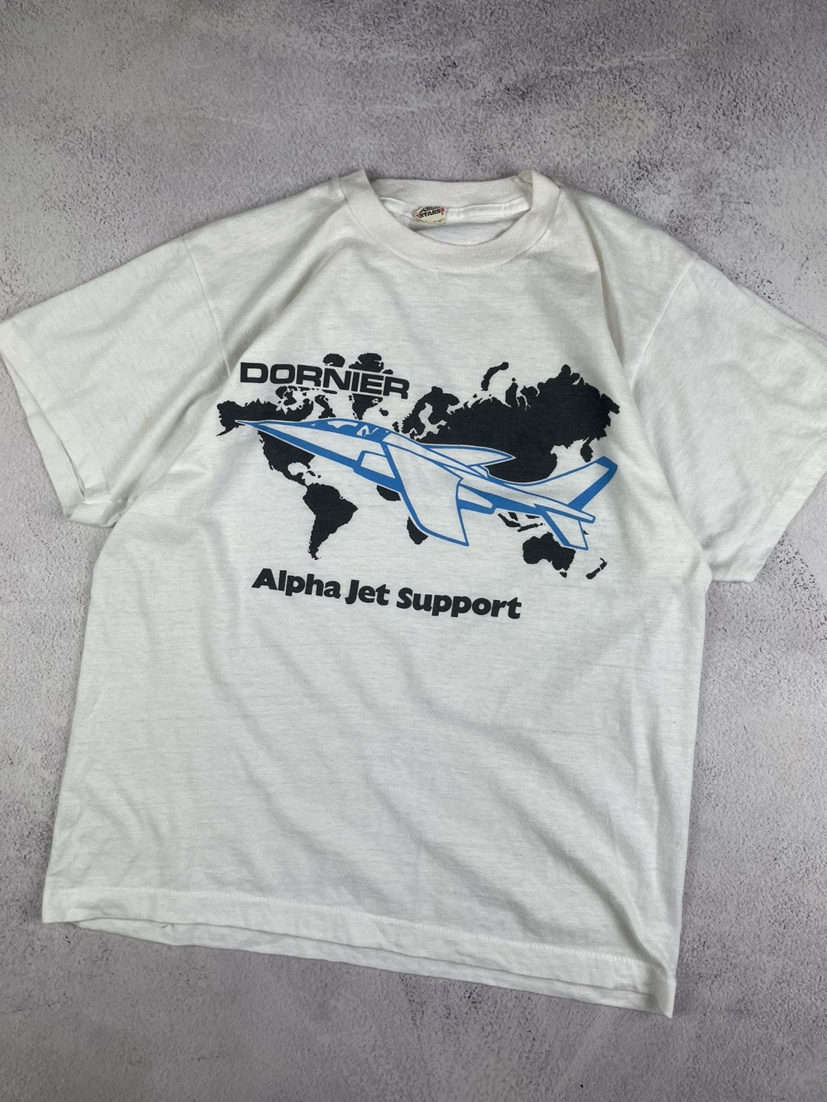 Vintage vintage t-shirts Screen Stars Dornier Alpha Jet Support L Size US L / EU 52-54 / 3 - 2 Thumbnail