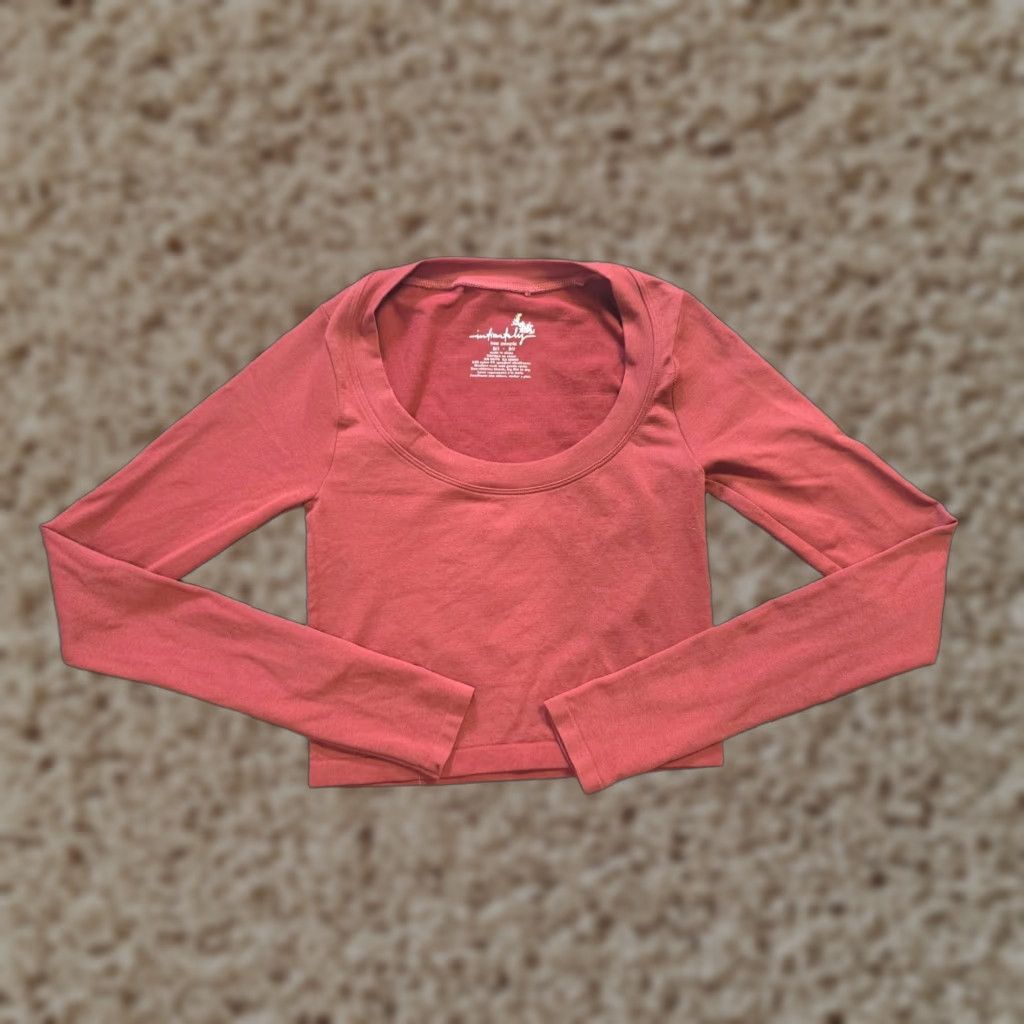 Free People Free People Shirt Womens Size S Orange Long Sleeve Cropped Athletic Intimately Size S / US 4 / IT 40 - 1 Thumbnail