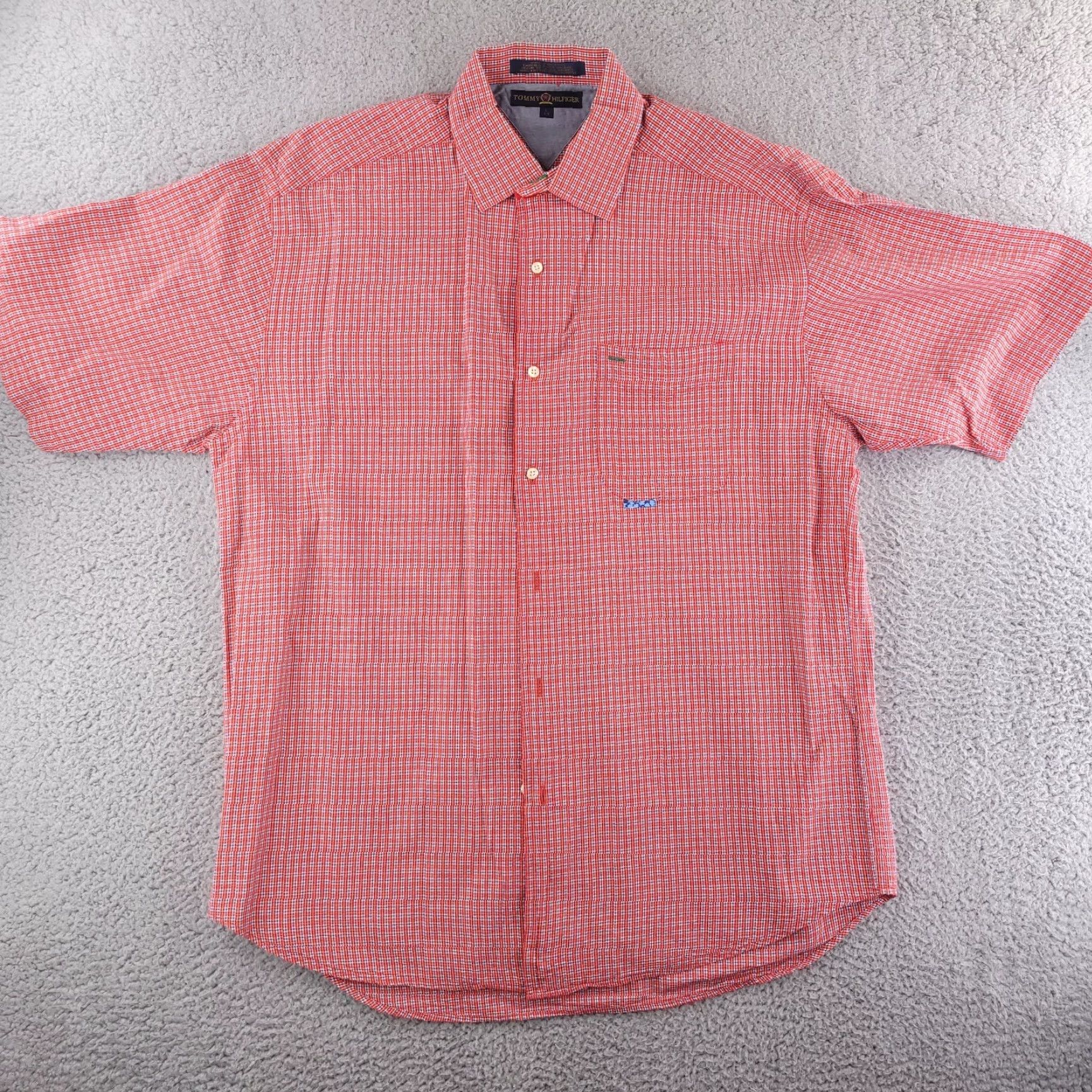 Tommy Hilfiger VINTAGE Tommy Hilfiger Shirt Mens XL Red Gingham Short Sleeve Button UP Size US XL / EU 56 / 4 - 2 Thumbnail
