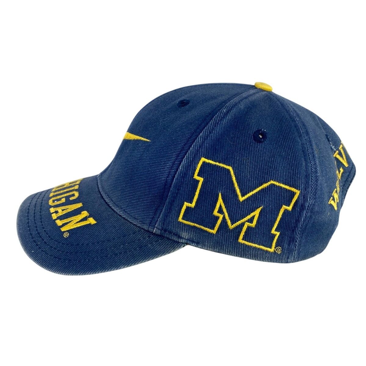 Nike Vtg Nike Michigan Wolverines Swoosh Spellout Snapback Hat Size ONE SIZE - 7 Thumbnail