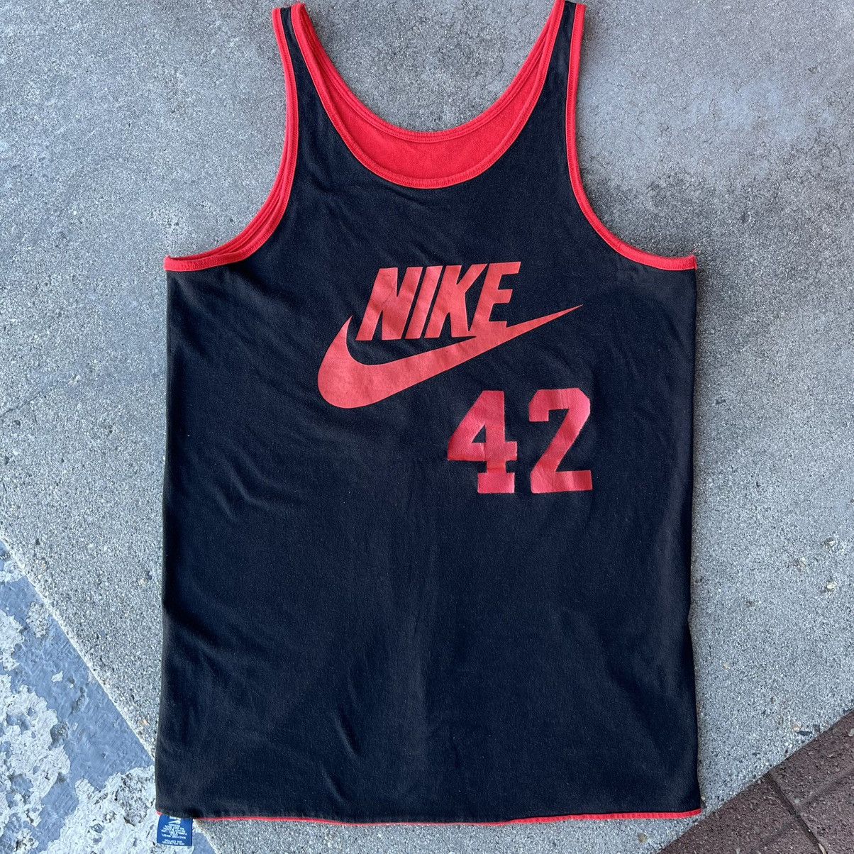 Jordan Brand × Nike × Vintage Vintage 1980’s Nike Air Jordan Reversible Tank Top 42 Sz L Size US L / EU 52-54 / 3 - 2 Thumbnail