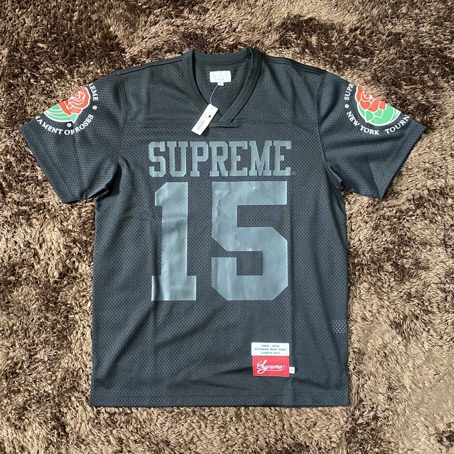 Supreme Supreme split S/S Football top (green) (S) | Grailed