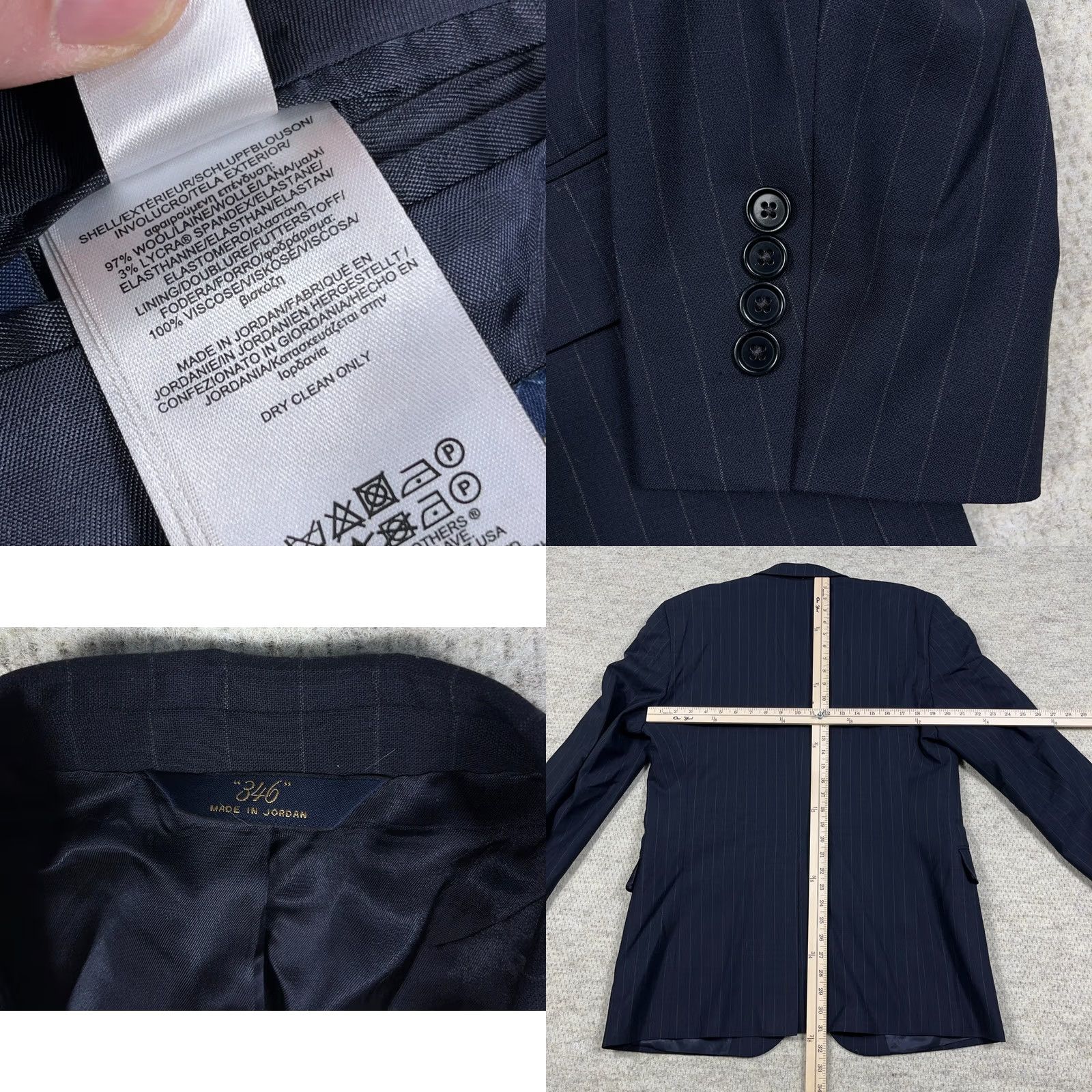 Brooks Brothers Brooks Brothers Blazer Men Size 43 L Navy Blue Striped Wool Sport Coat Jacket Size 46R - 8 Thumbnail