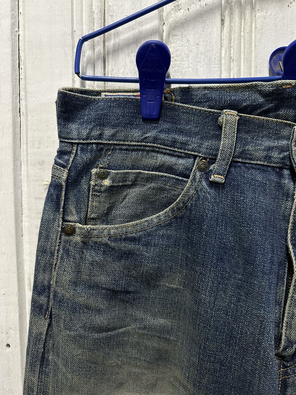 Vintage Vintage BOBSON Jeans Selvedge Mudwash Distressed Denim Pants Size US 30 / EU 46 - 7 Thumbnail