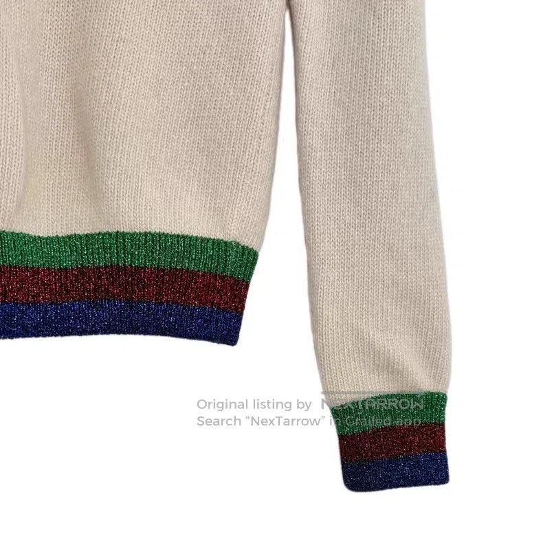 Gucci Gucci Color-blocked striped wool V-neck single-breasted lo Size XS / US 0-2 / IT 36-38 - 4 Thumbnail