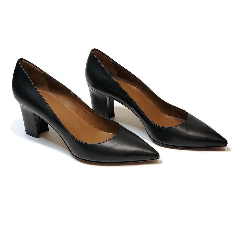 Aquatalia Aquatalia Peony Black Leather Pumps Size 7 Made in Italy Size US 7 / IT 37 - 14 Thumbnail