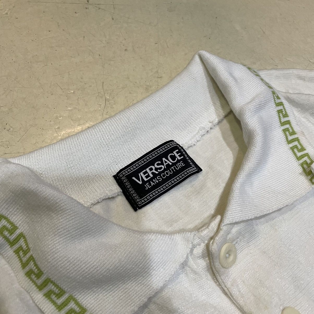 Versace Rare‼️Vintage Versace Jacquard Monogram polo tee Size US L / EU 52-54 / 3 - 3 Thumbnail
