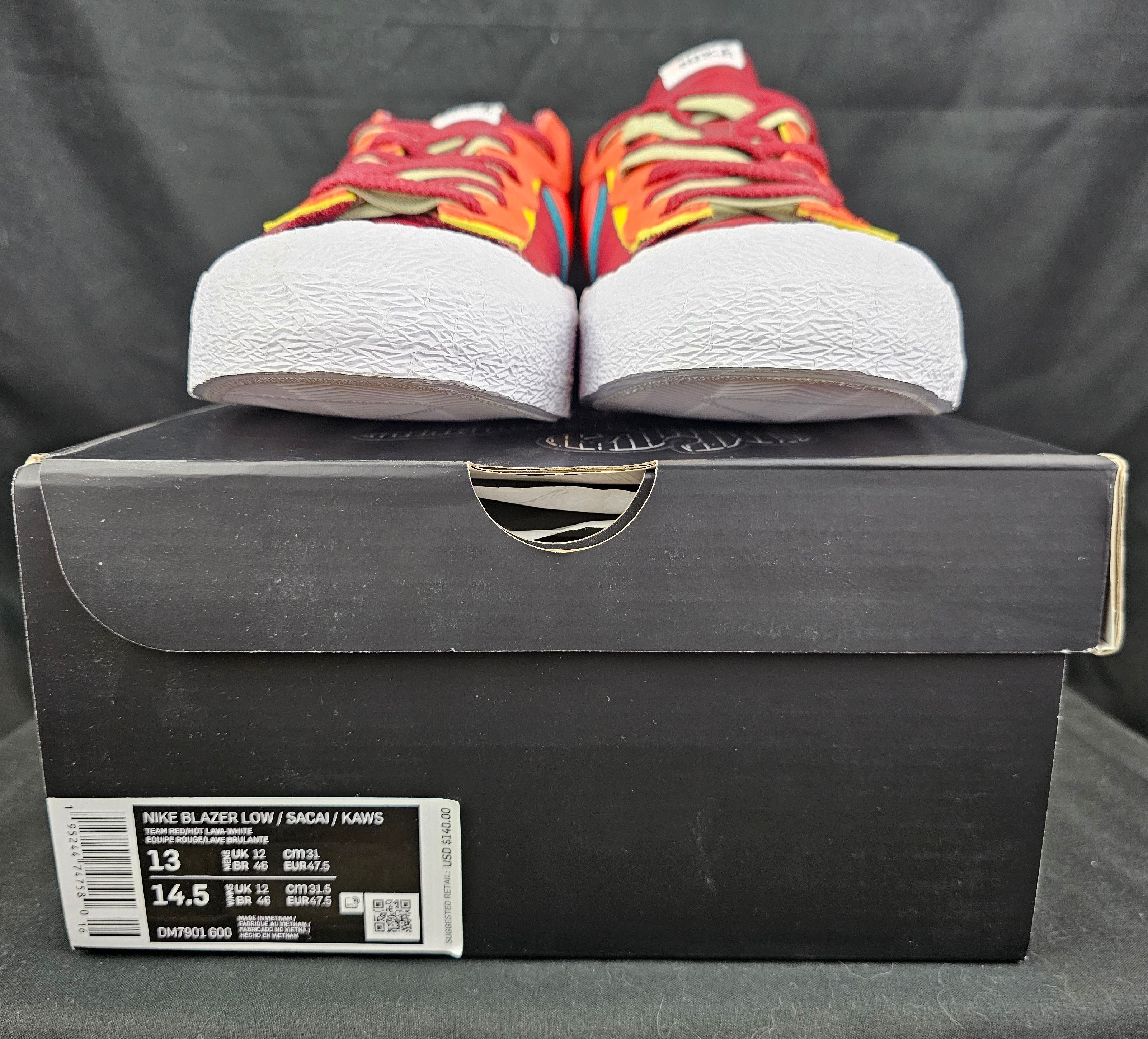Kaws × Nike × Sacai Nike Blazer Low Sacai x KAWS Red DM7901-600 Men's BRAND NEW Size US 13 / EU 46 - 8 Thumbnail