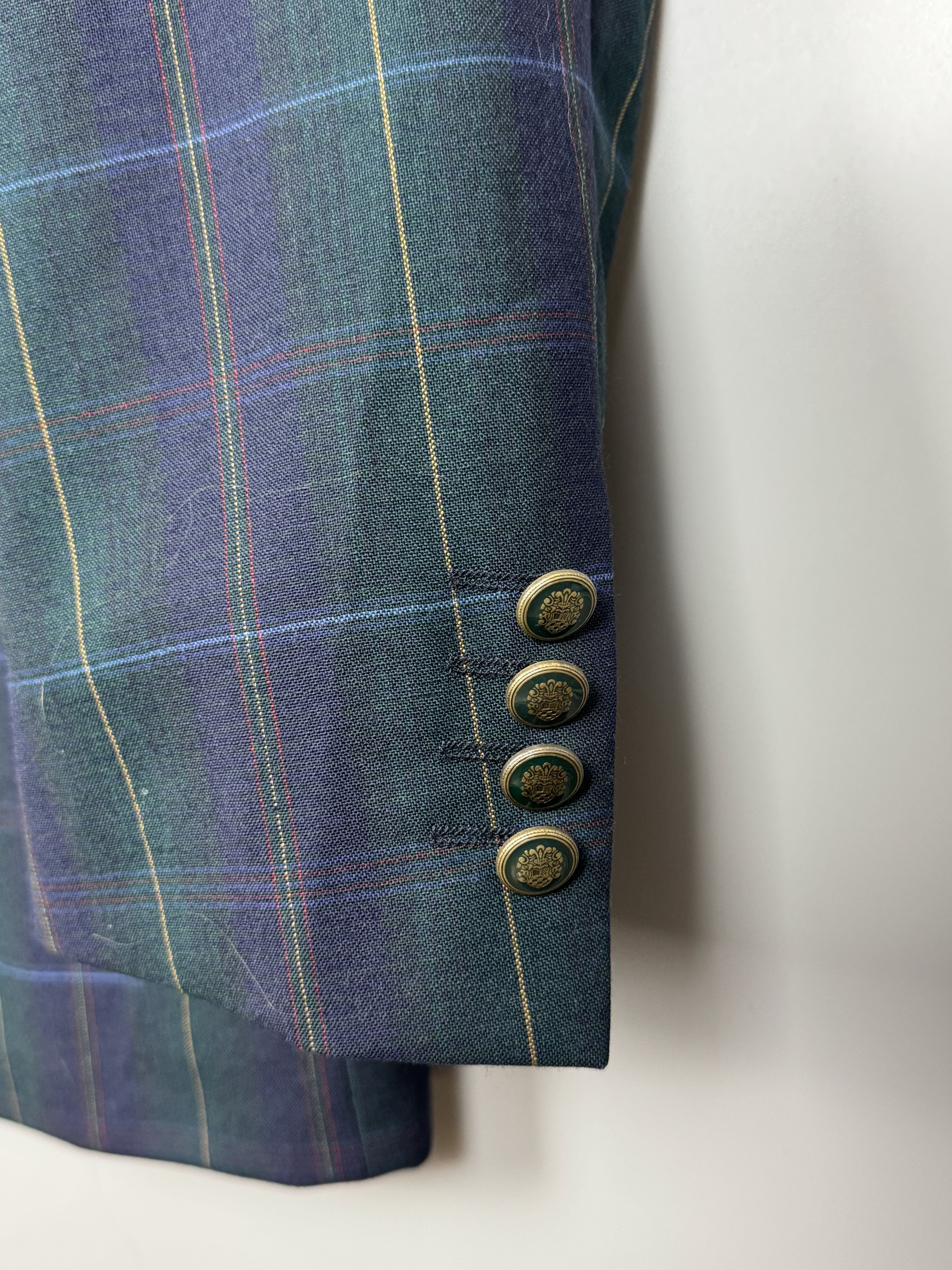 Johnson Woolen Mills ELSON 1892 Johnson Wool Tarnat Scottish Check Blazer Size 56 Size 46R - 7 Thumbnail
