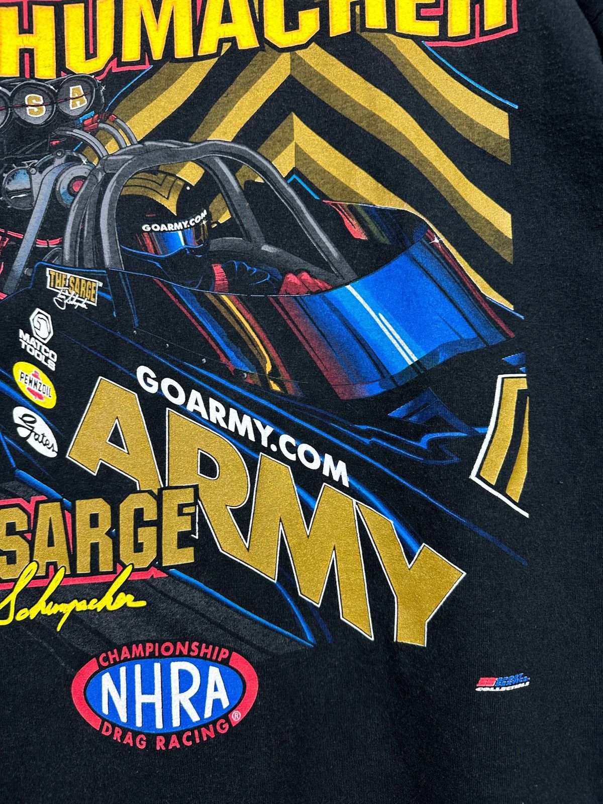 NASCAR Vintage Tony Schumacher US Army Drag Racing NHRA T-Shirt Size US XL / EU 56 / 4 - 10 Thumbnail