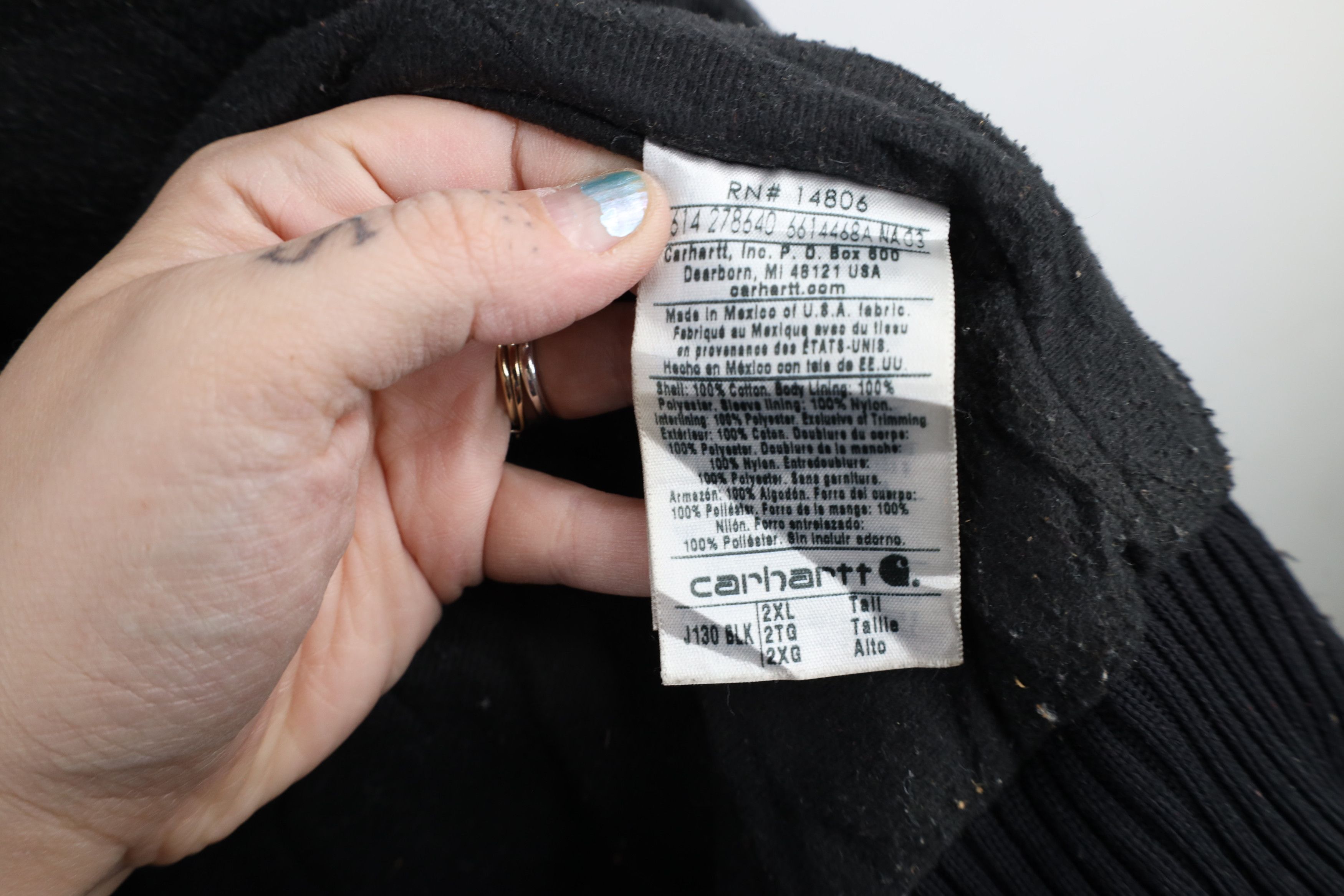 Carhartt Vintage Carhartt Quilted Canvas Hooded Full Zip Jacket Black Size US XXL / EU 58 / 5 - 9 Thumbnail