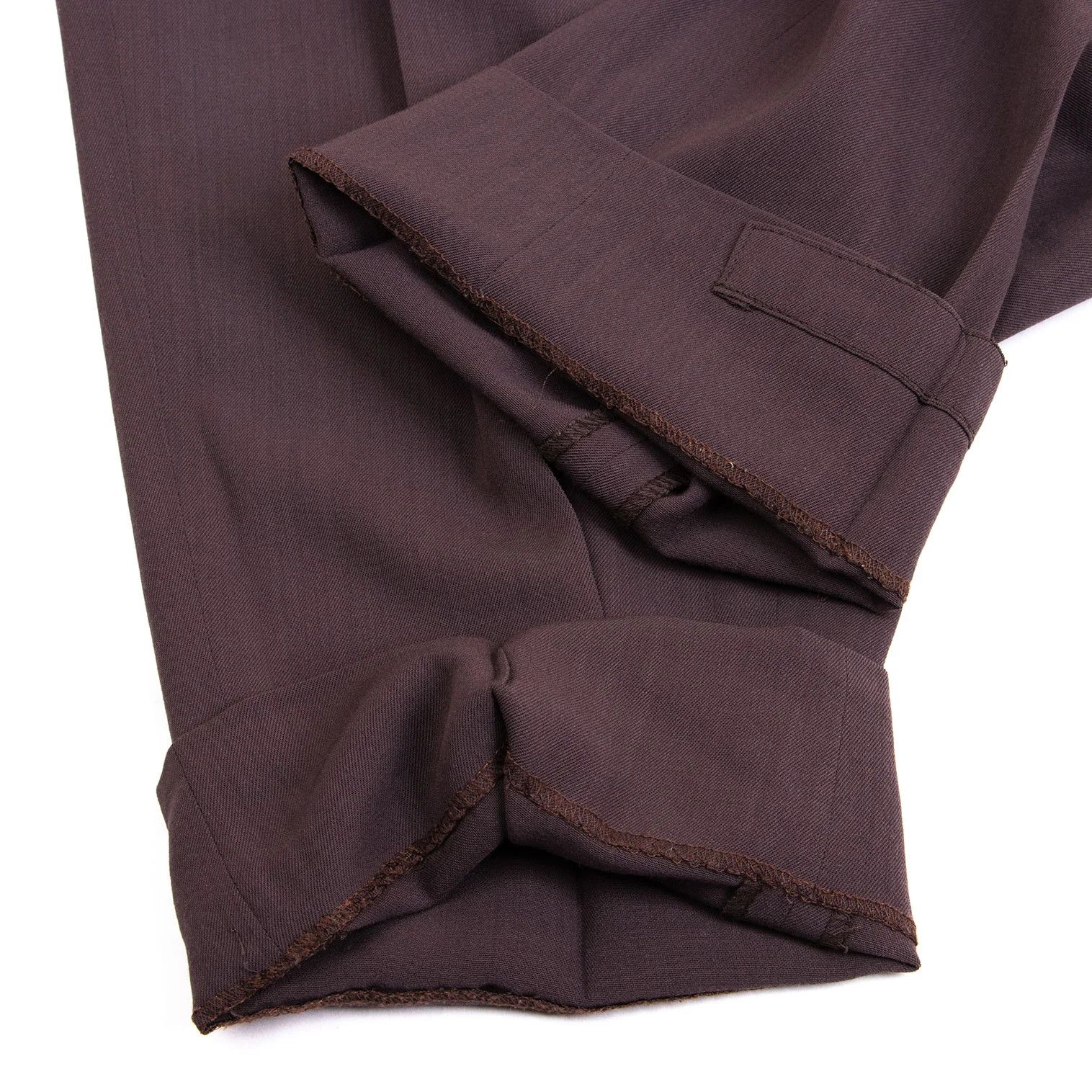 Jean Paul Gaultier Wool Tuck Pants in Brown, Size 48 Size US 32 / EU 48 - 8 Thumbnail