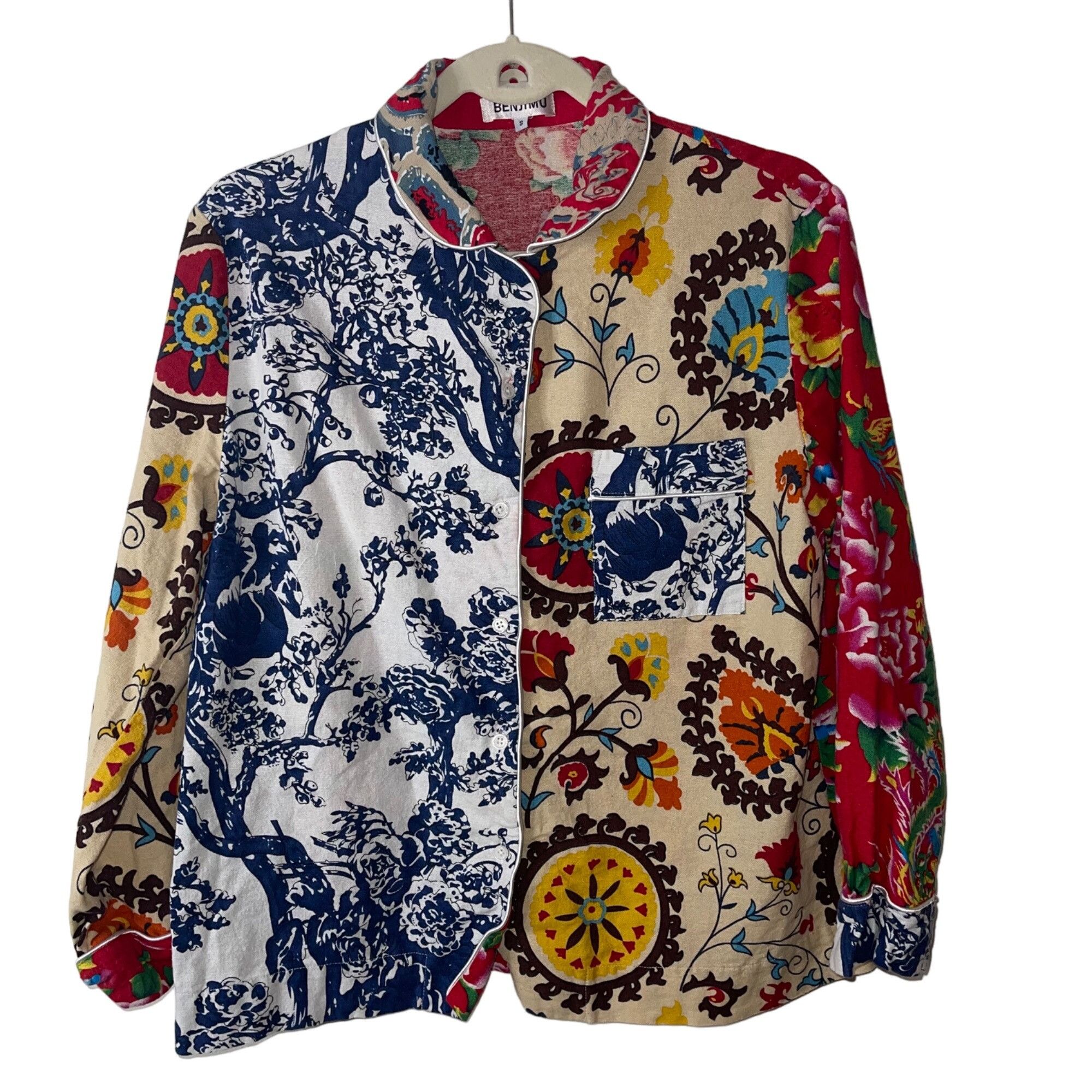 Benjimu Womens Pajama Set Size Small Multicolor Mixed Print