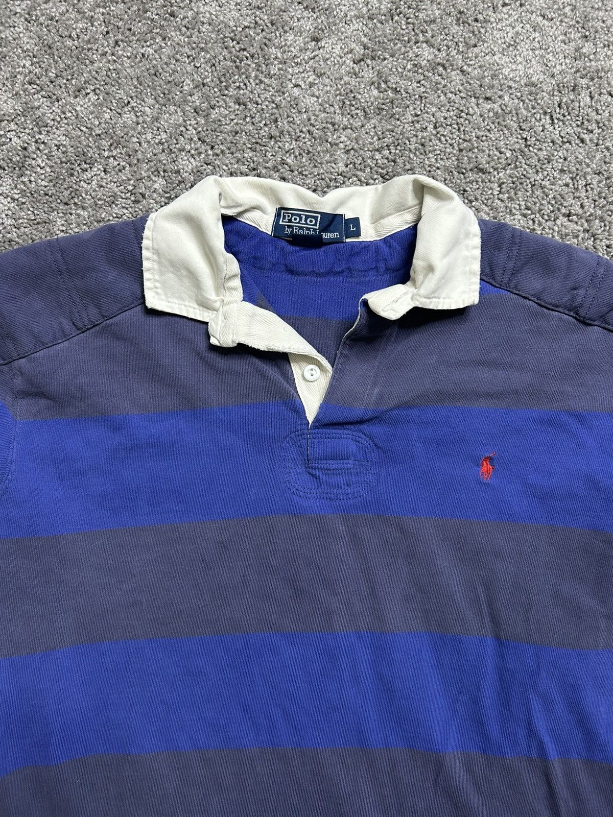 Polo Ralph Lauren Vintage 80s Polo Ralph Lauren Rugby Long Sleeve Striped Size US L / EU 52-54 / 3 - 2 Thumbnail