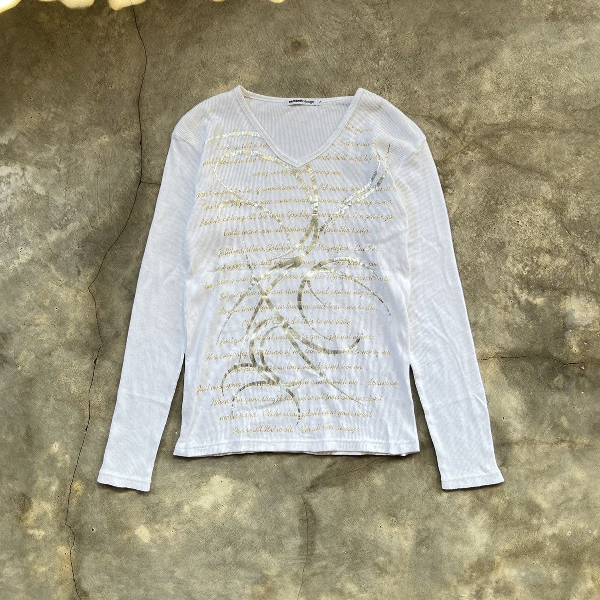 Y2K semantic design draped long sleeve